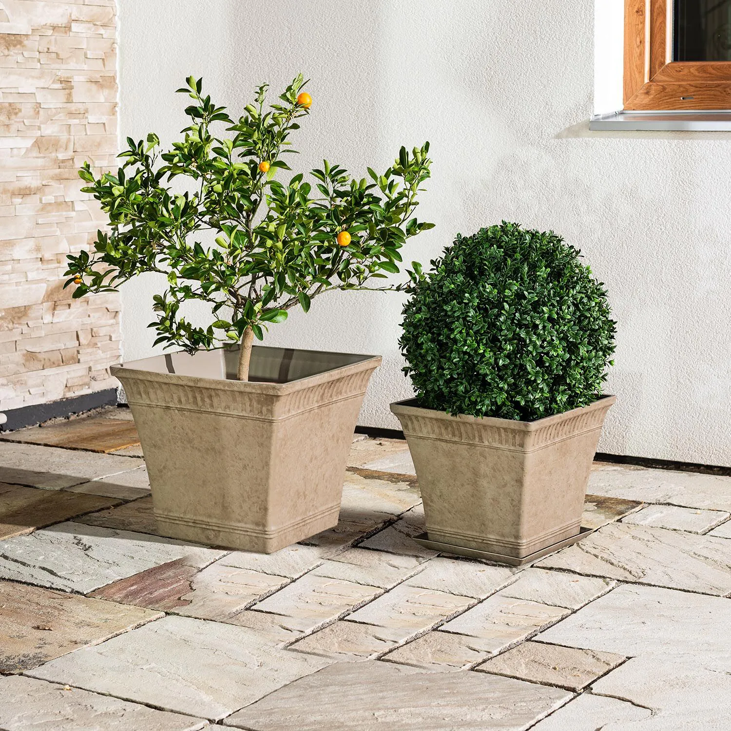 Beige Kruka Utomhus 35x30cm - Hera