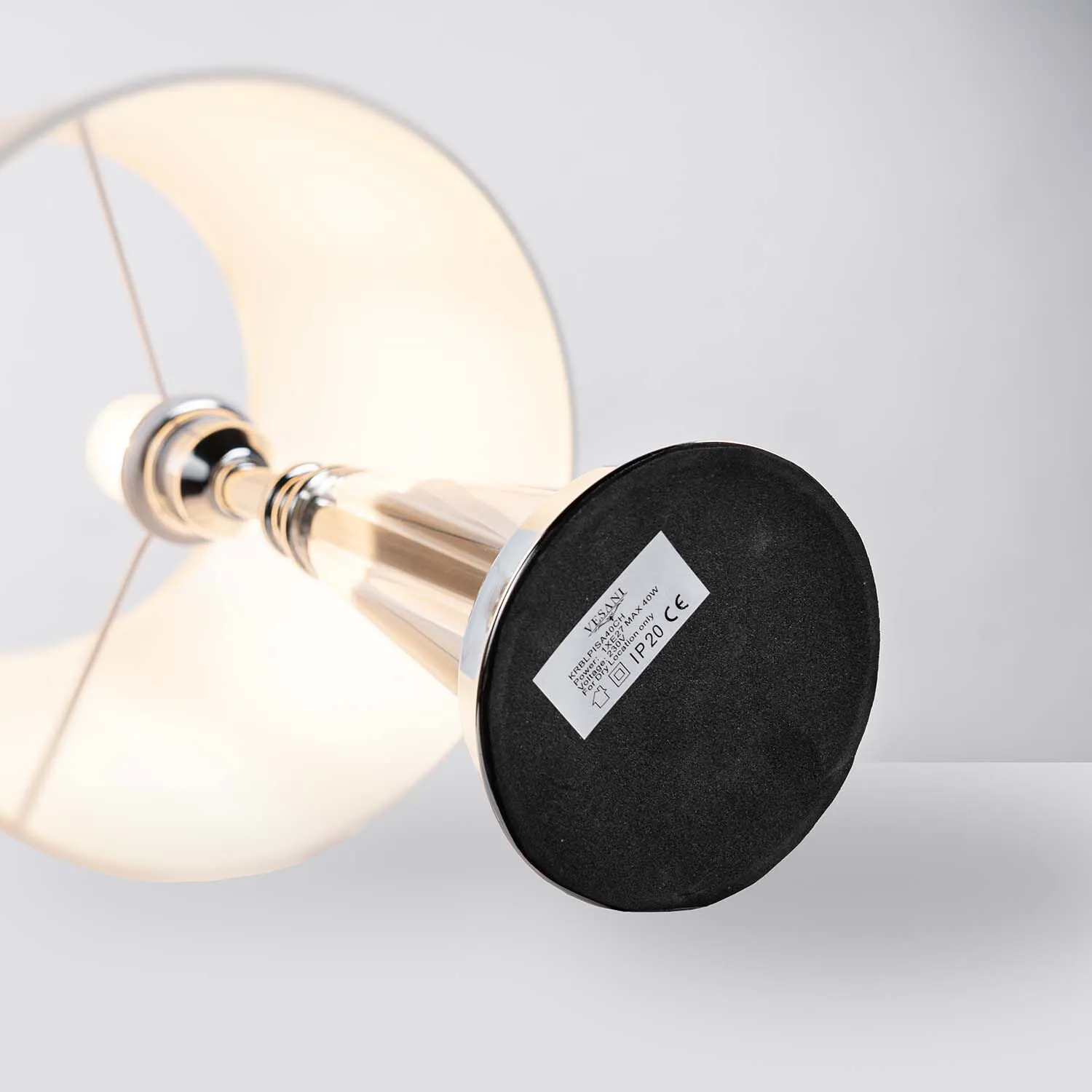 Bordslampa Glas/Krom H50cm - Pisa
