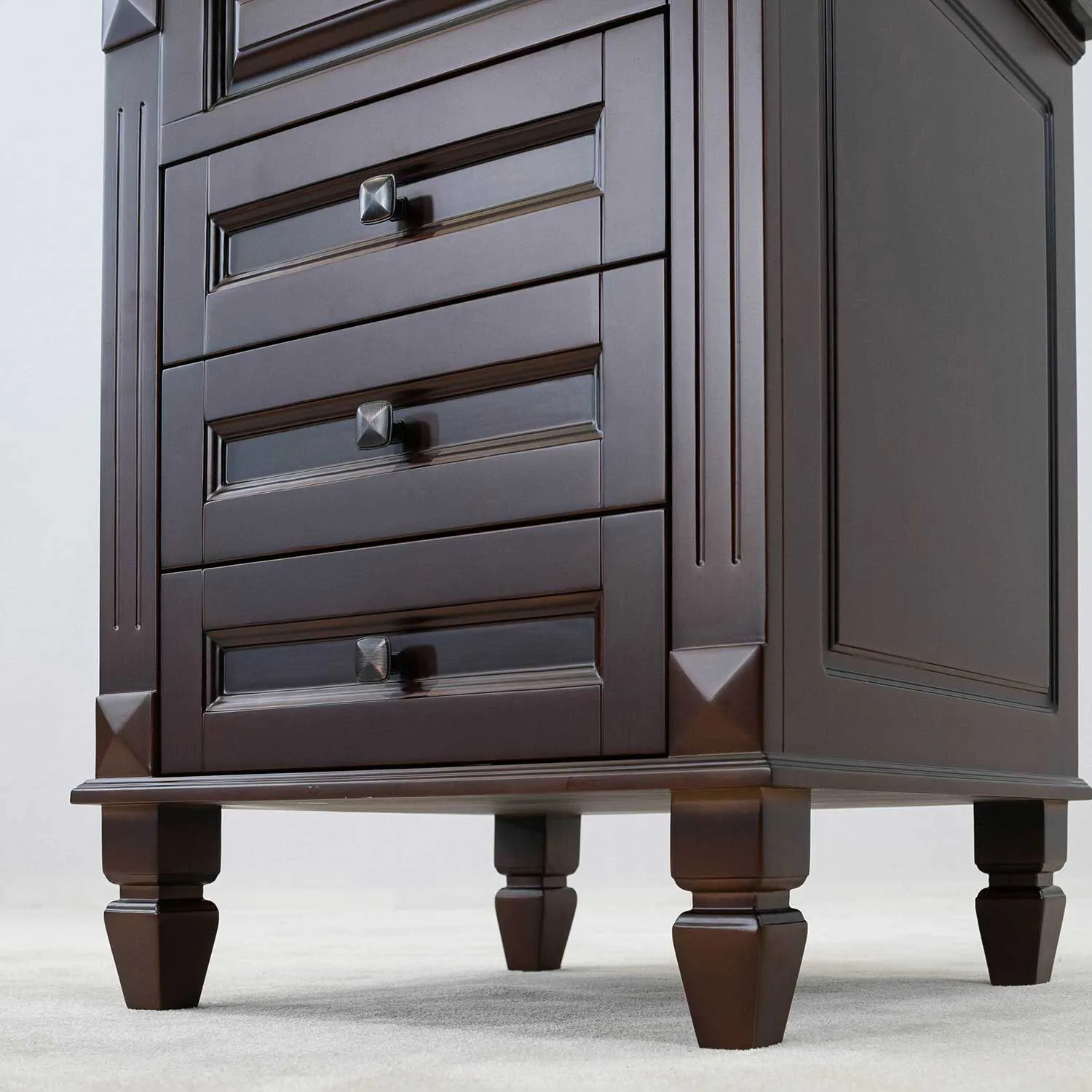 Kommod Badrum 60cm Nashville Mörkbrun - Vit Marmor