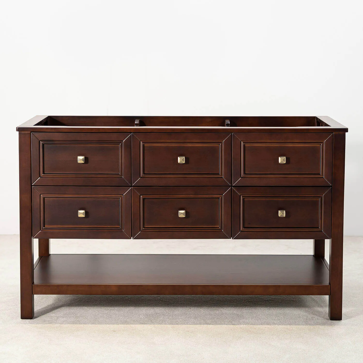 Dubbel Kommod Badrum 140cm Utah Brun - Grön Marmor
