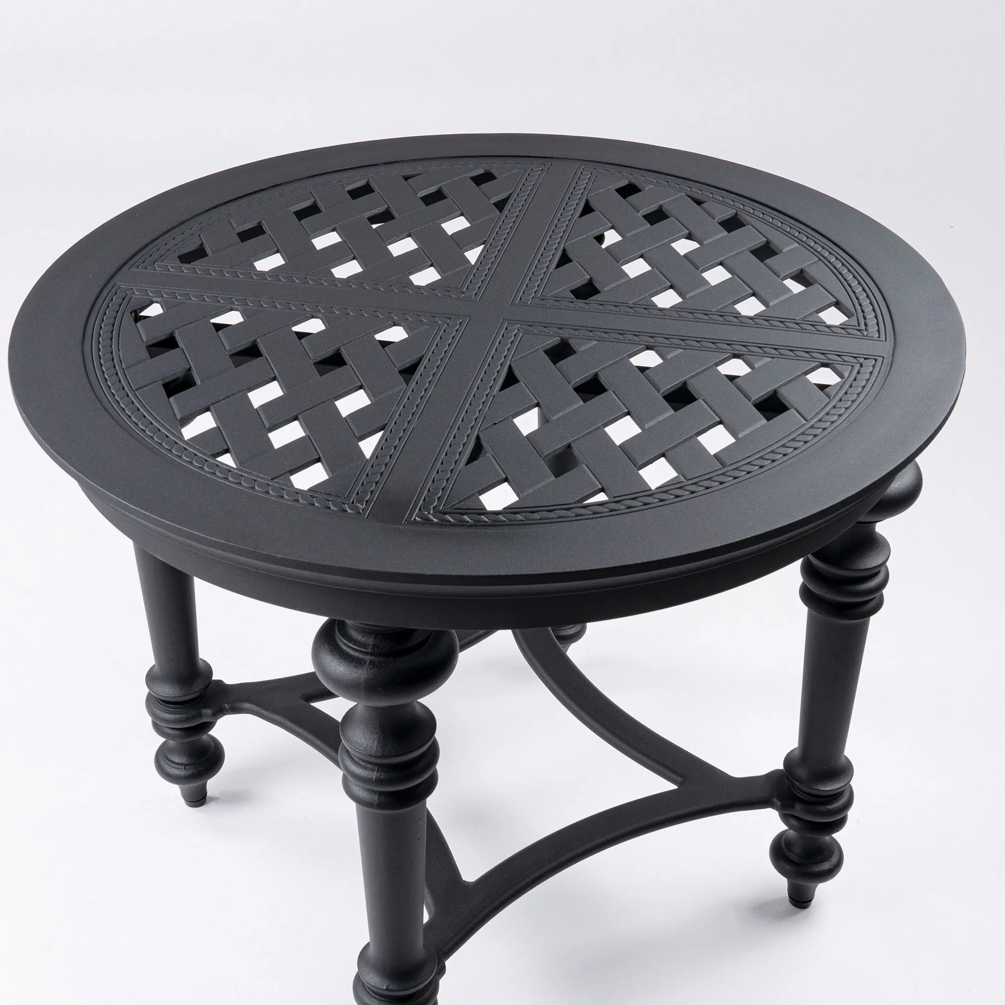 Sidobord Svart Aluminium Runt Florence Ø67cm