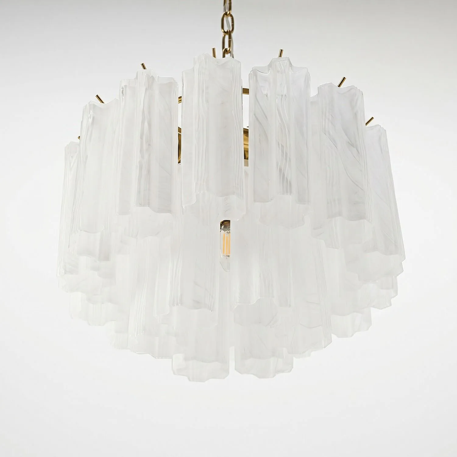 Kristallkrona Ø45 Vit Alabaster/Mässing - Cagliari