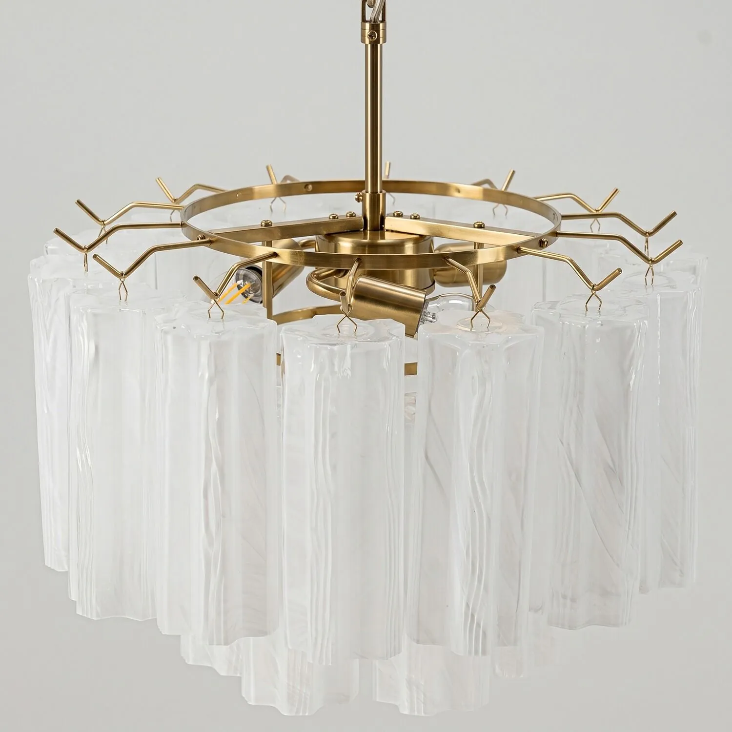 Kristallkrona Ø45 Vit Alabaster/Mässing - Cagliari
