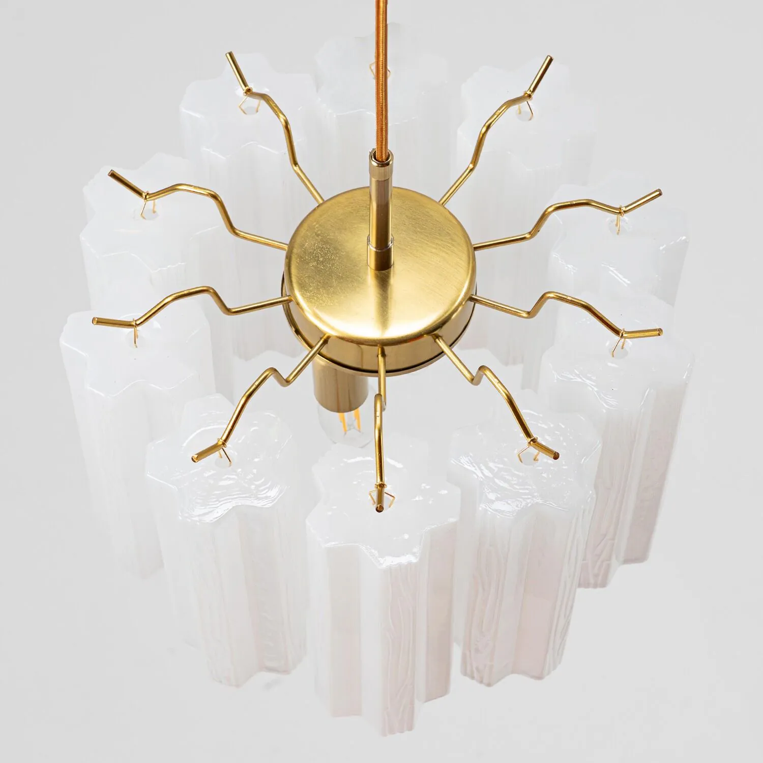 Taklampa Pendel Ø33cm Opal/Mässing - Cagliari