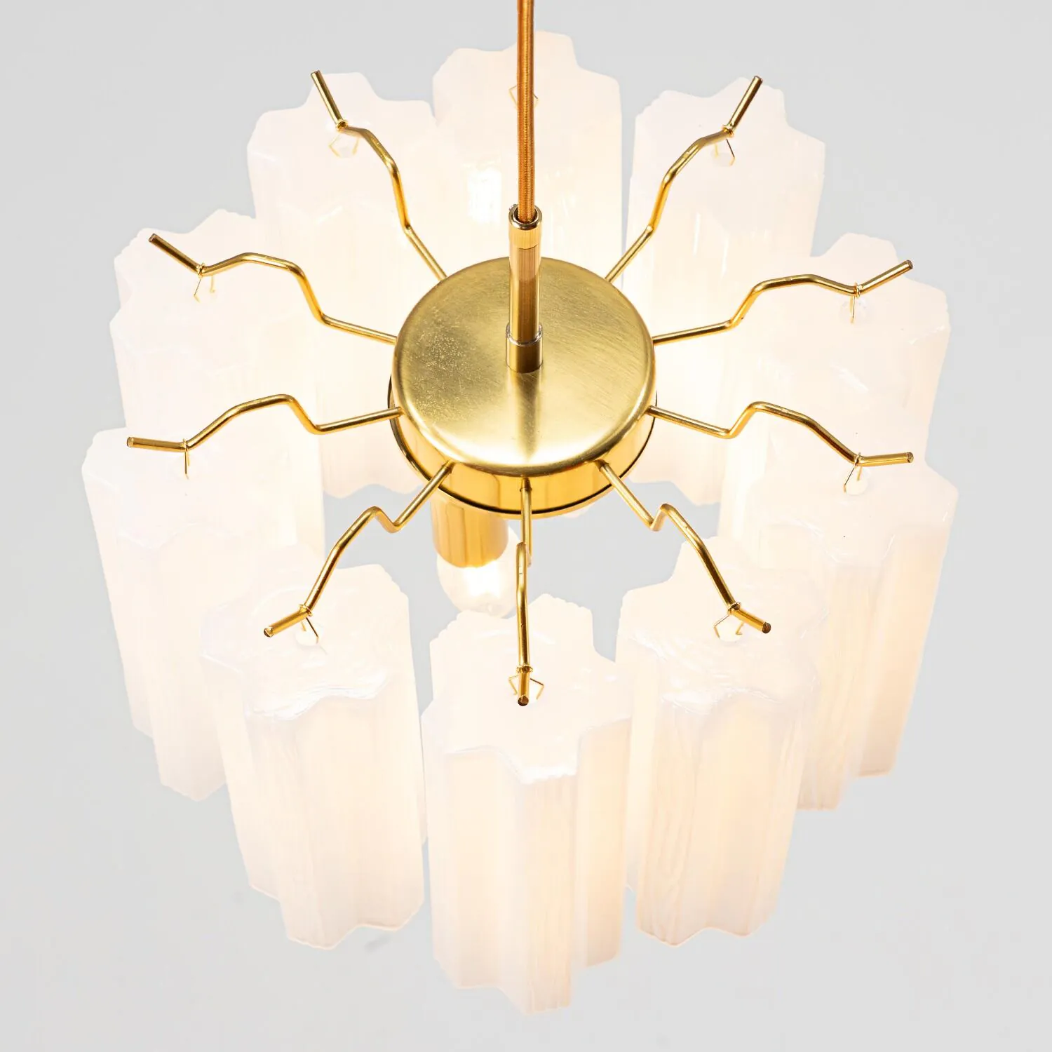 Taklampa Pendel Ø33cm Opal/Mässing - Cagliari