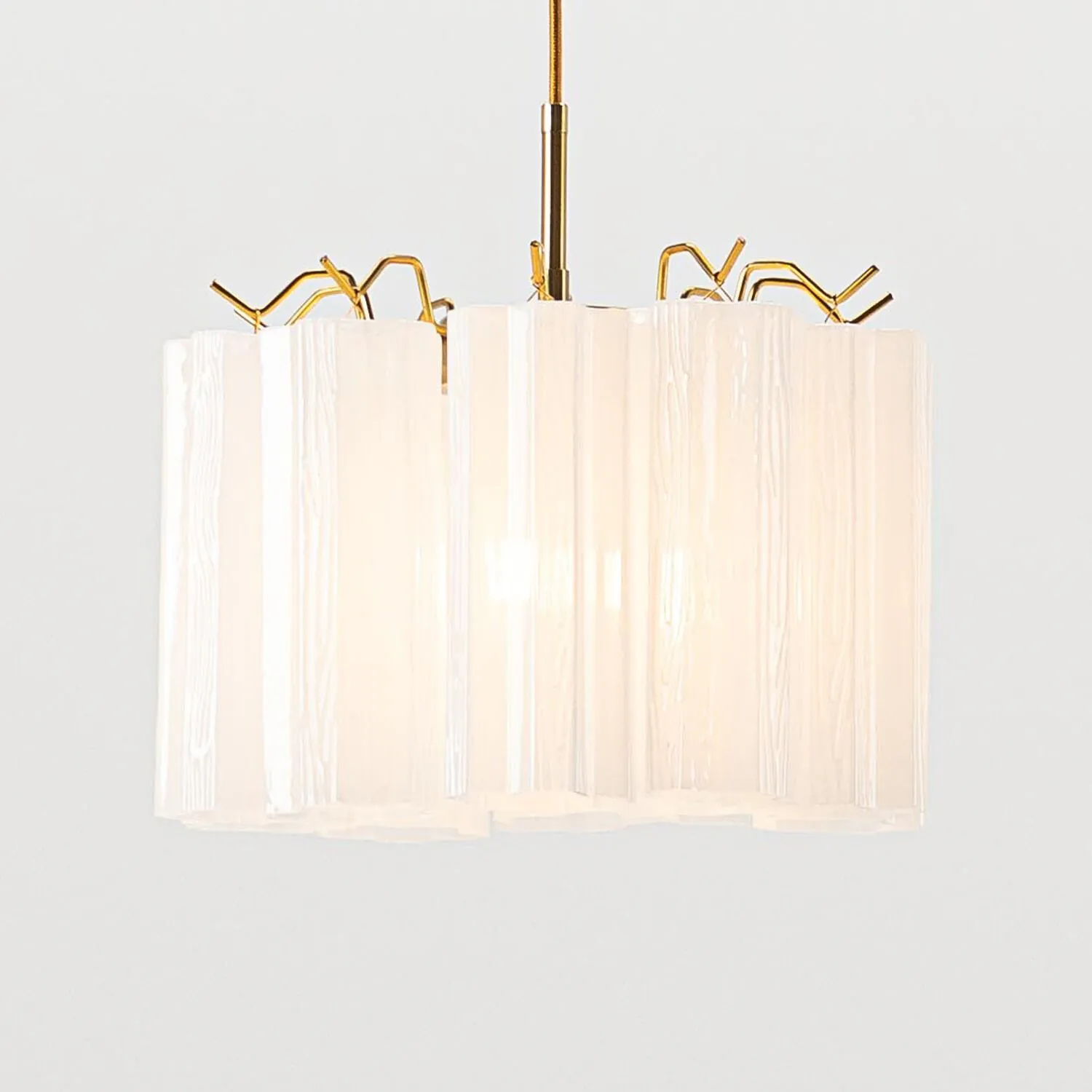 Taklampa Pendel Ø33cm Opal/Mässing - Cagliari
