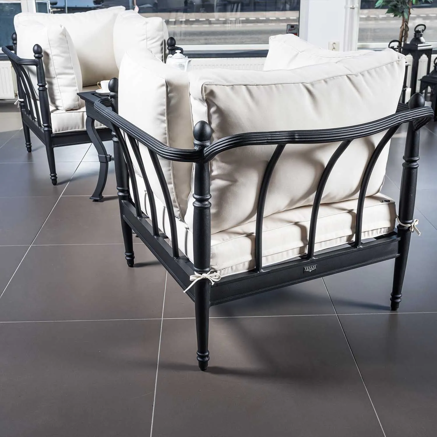 Loungeset Svart Aluminium 2-pers - Capri