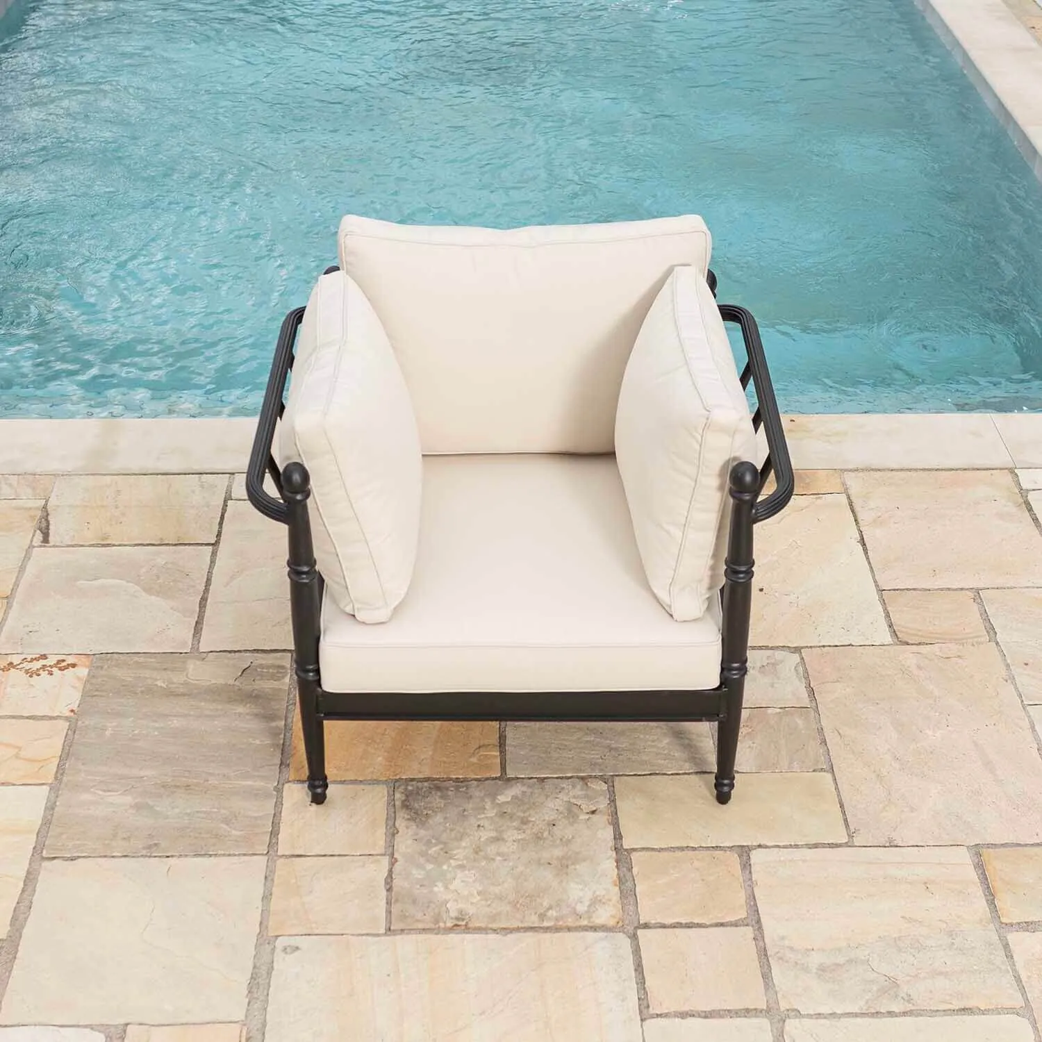 Loungeset Svart Aluminium 2-pers - Capri