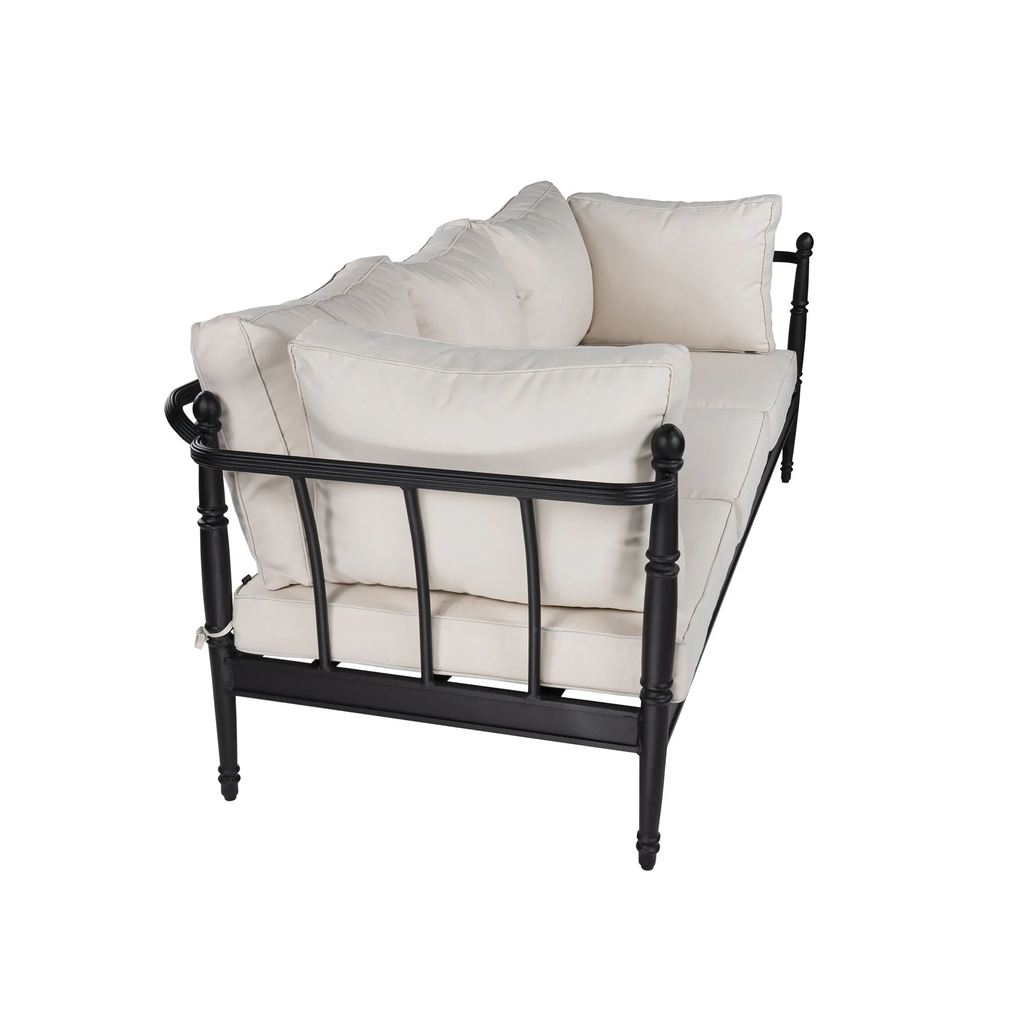 Loungesoffa Svart Aluminium Capri 3-sits