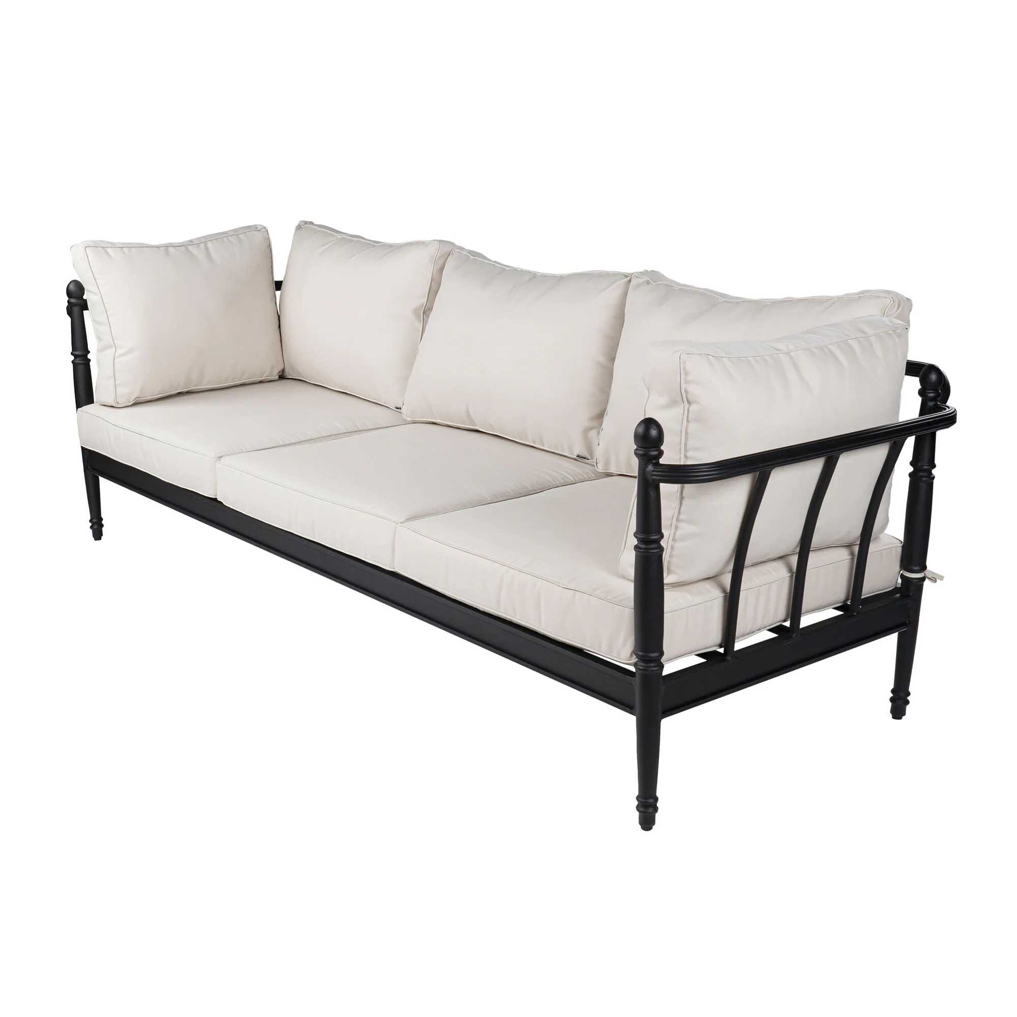 Loungesoffa Svart Aluminium Capri 3-sits