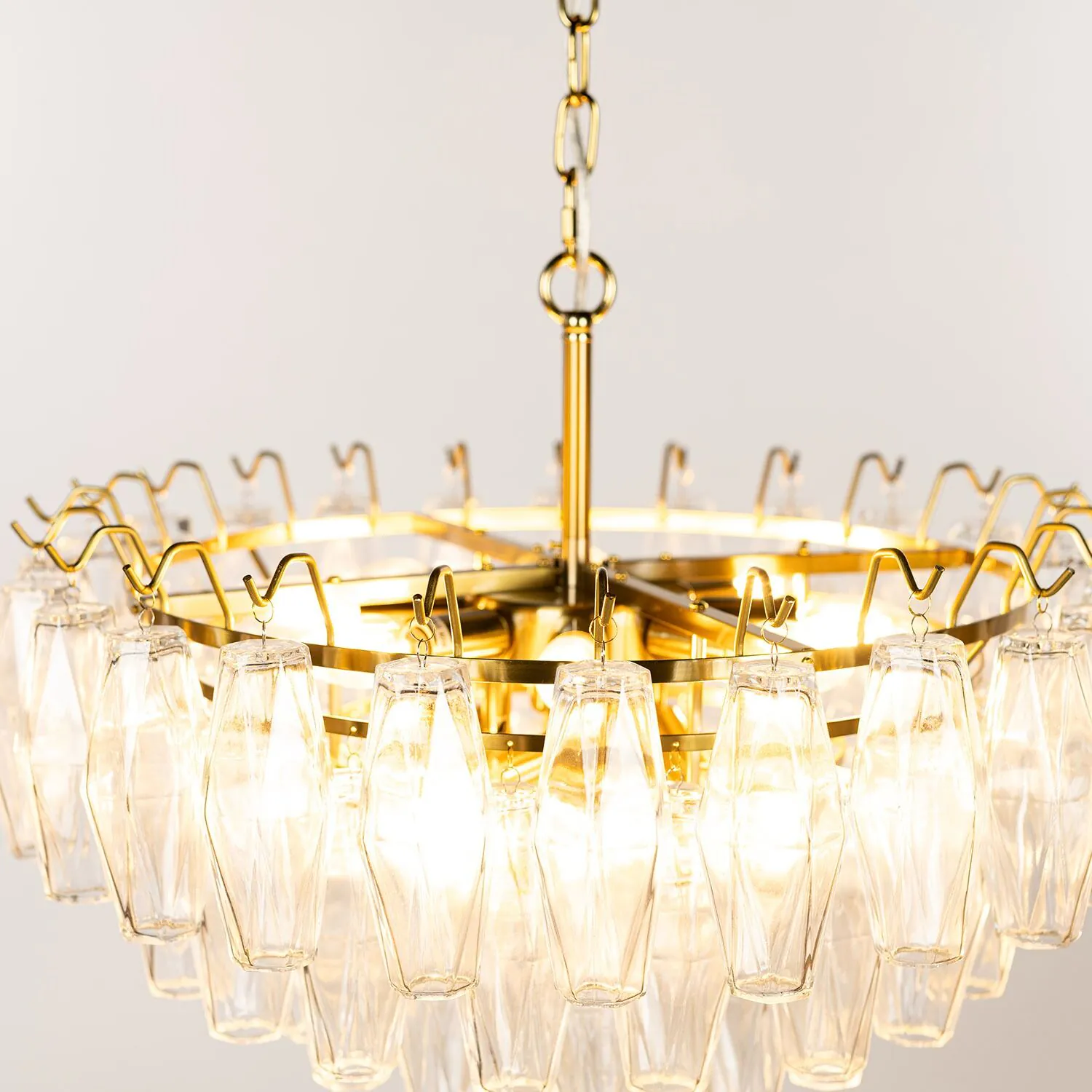 Kristallkrona Ø63xH46cm Mässing/Klar - Catania