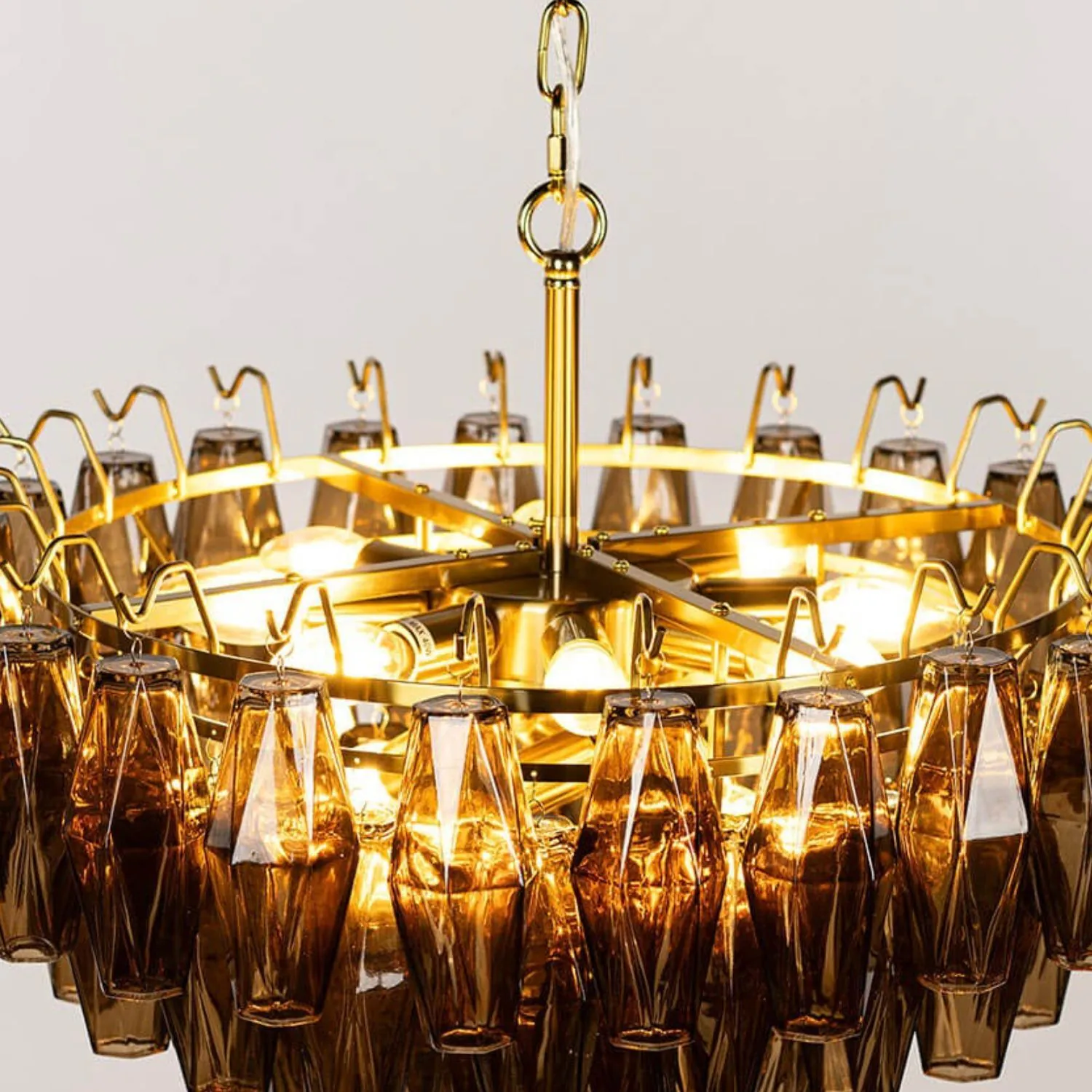 Kristallkrona Ø63xH46cm Mässing/Cognac - Catania