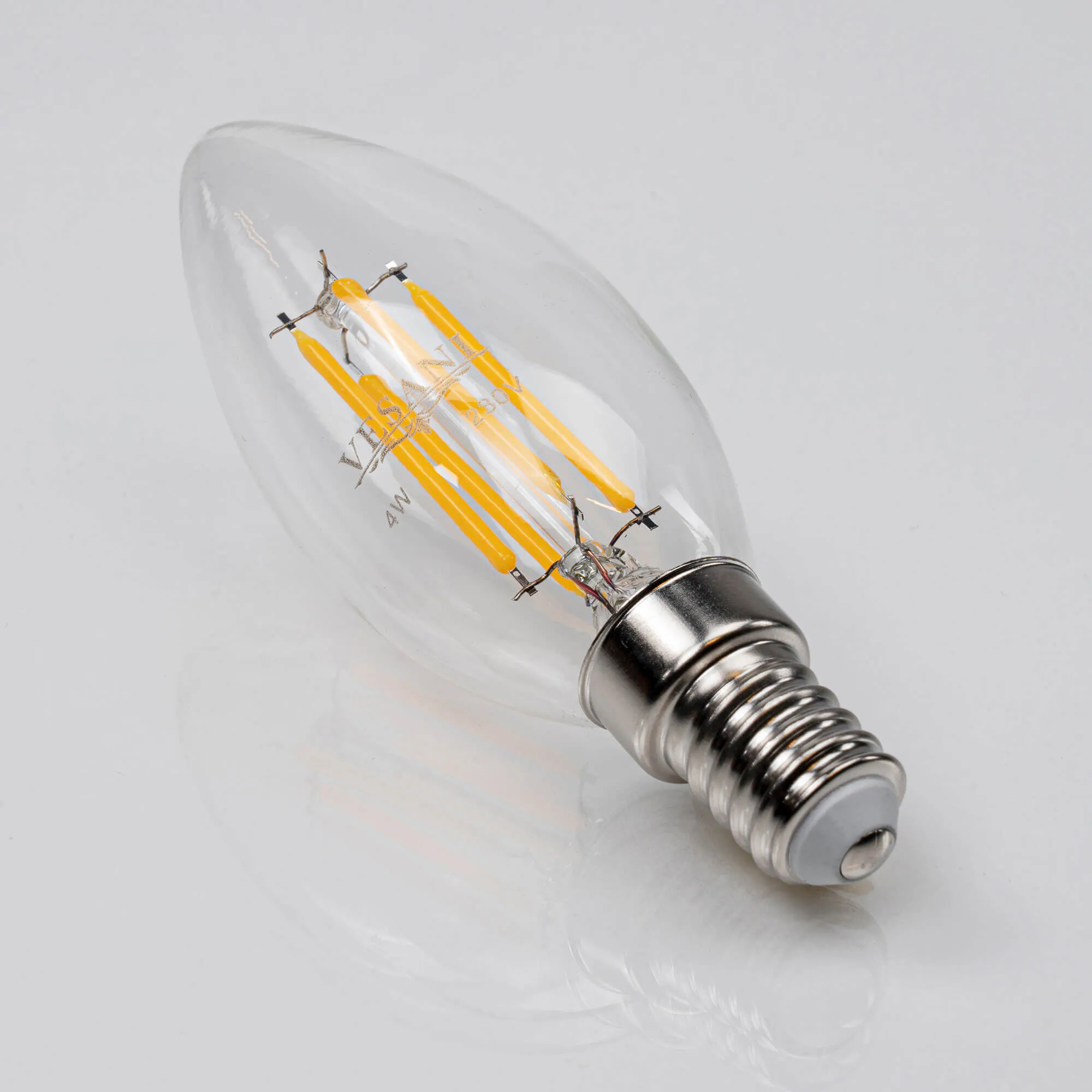 E14 LED 4000K Kallvit Kronljus 4W Dimbar - 10pack