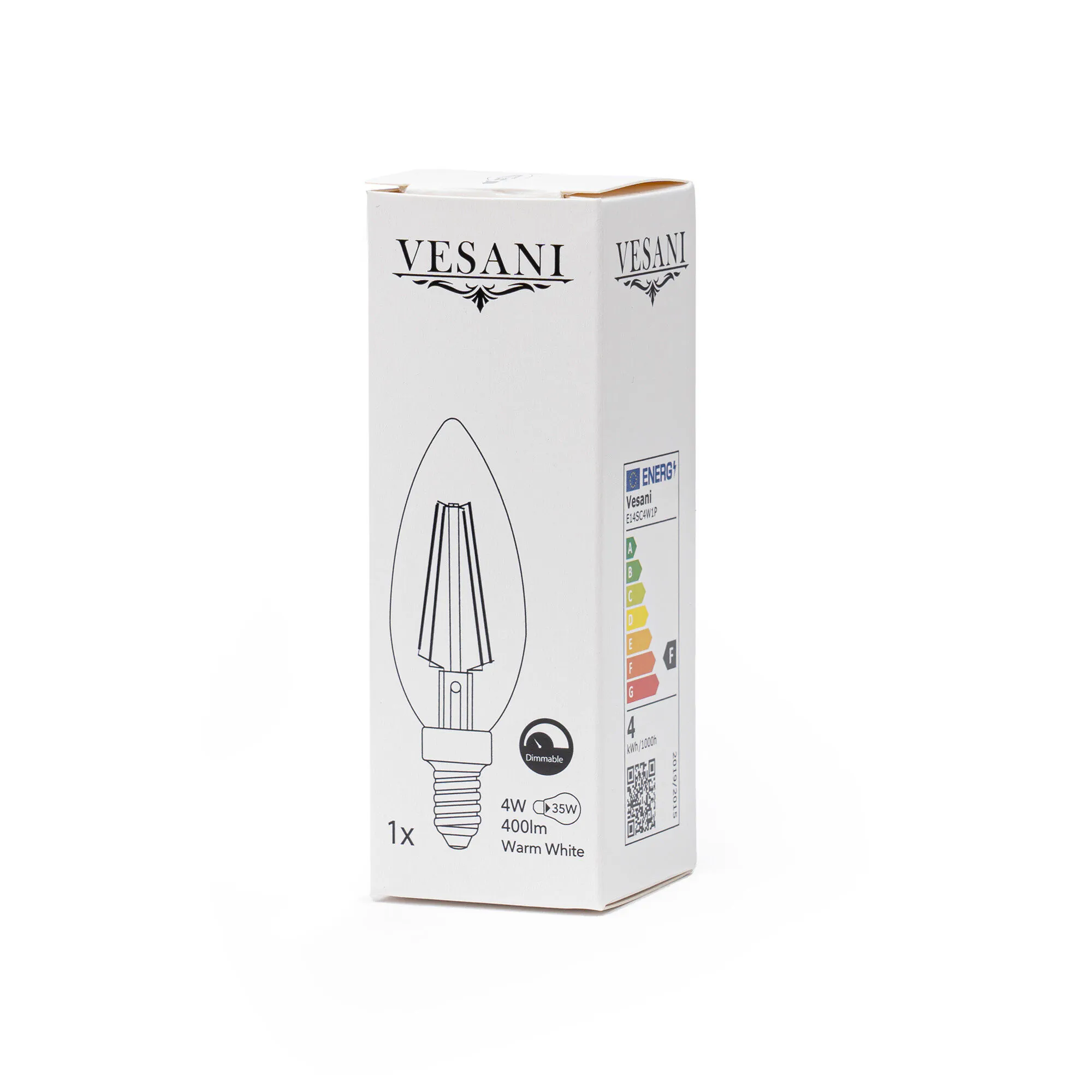 E14 LED 4000K Kallvit Kronljus 4W Dimbar - 10pack