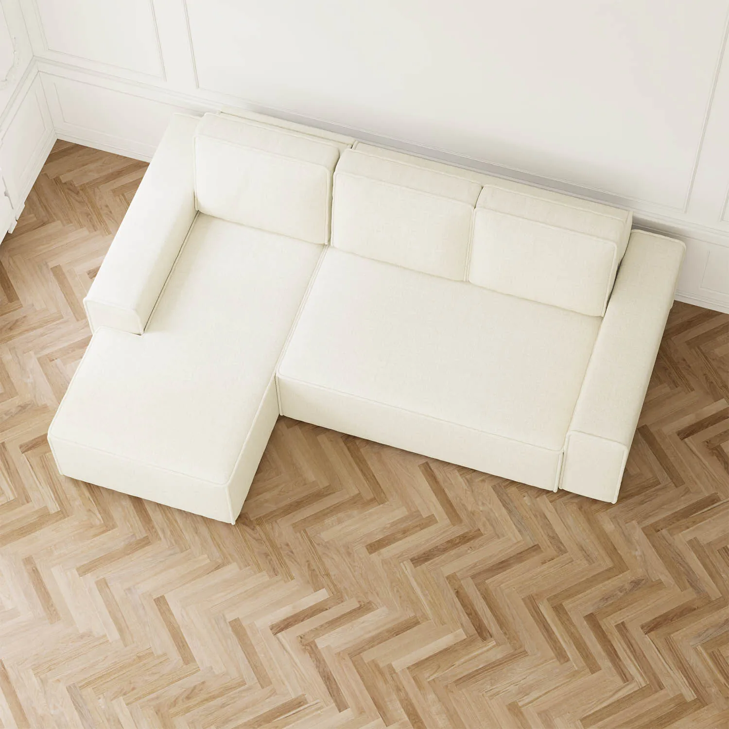 Bäddsoffa Divan Vänster 255cm Beige - Sydney