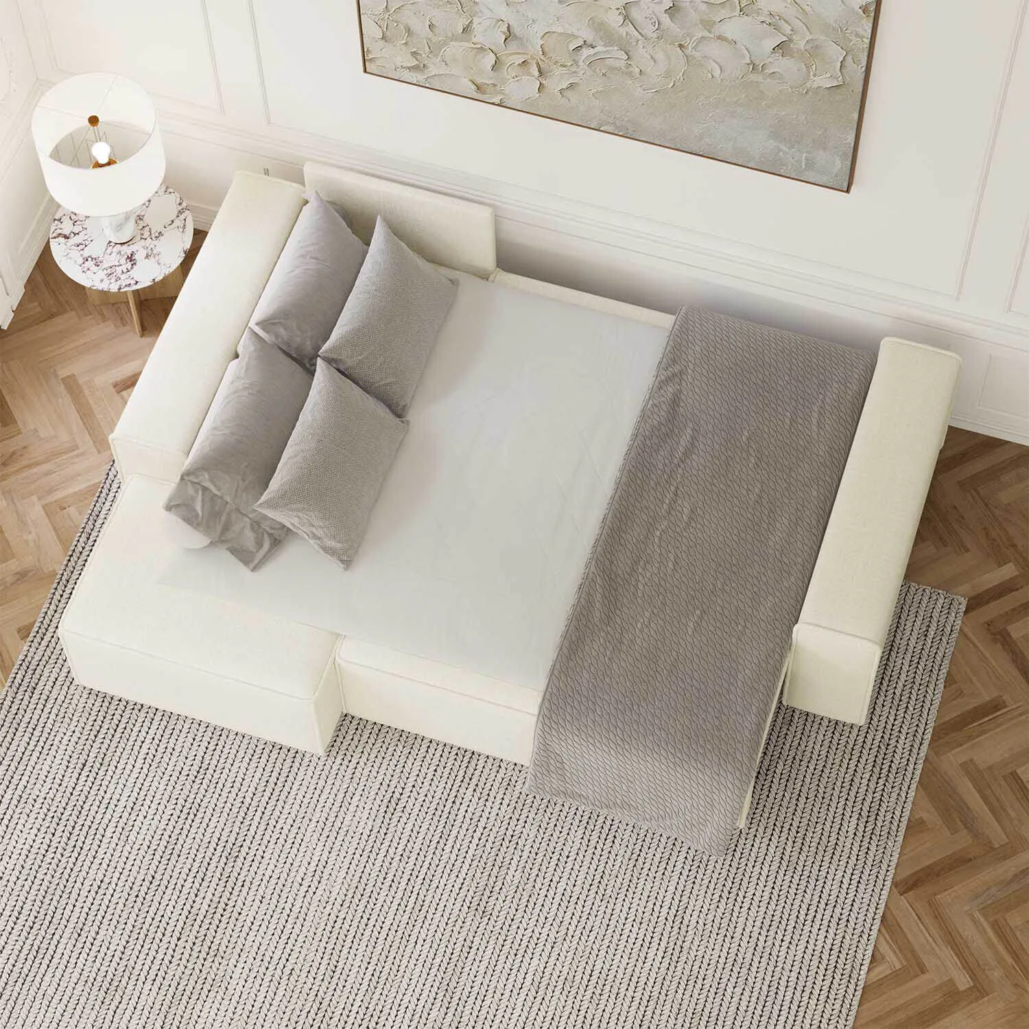 Bäddsoffa Divan Vänster 255cm Beige - Sydney