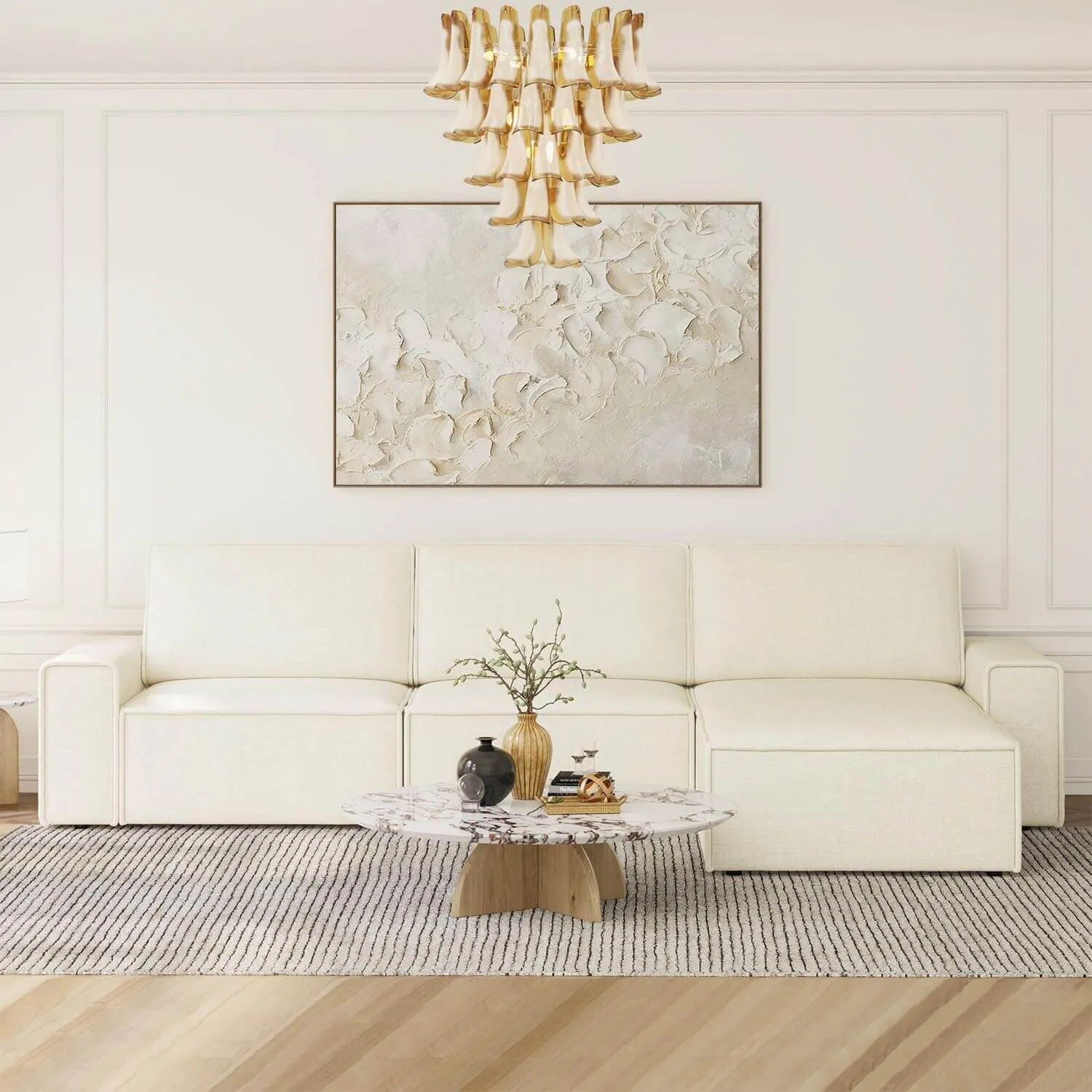 Divansoffa 353cm Beige Höger - Sydney