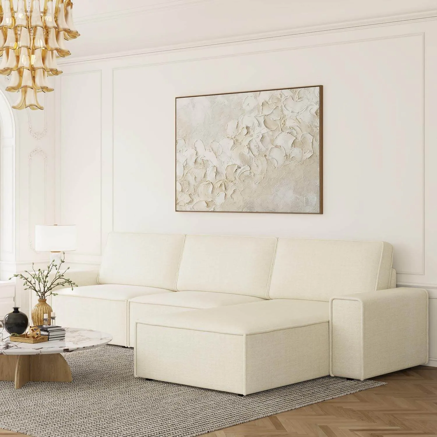 Divansoffa 353cm Beige Höger - Sydney