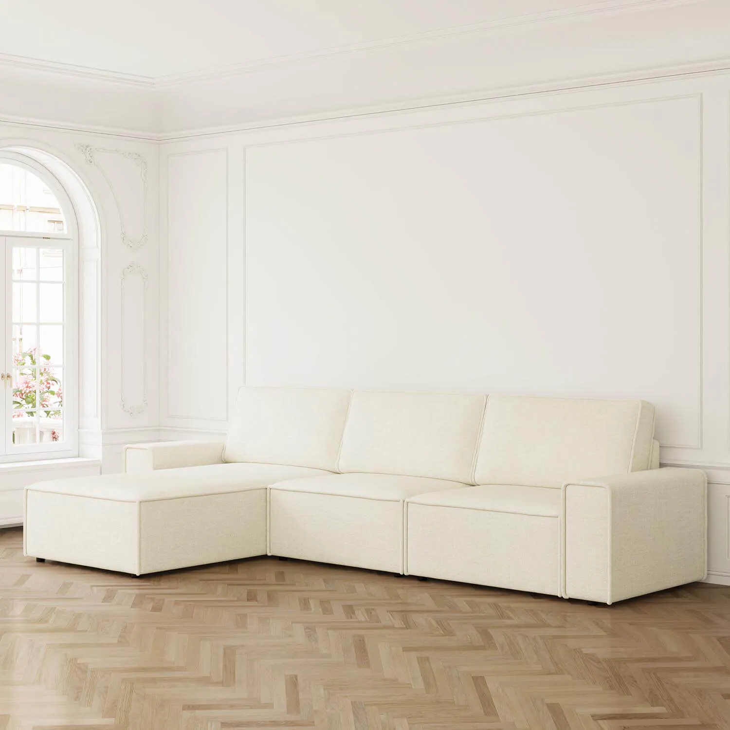 Divansoffa 353cm Beige Vänster - Sydney