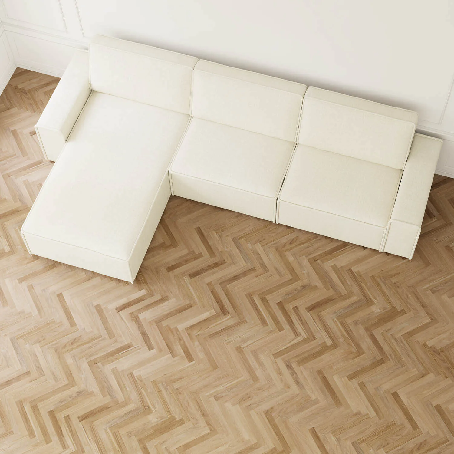Divansoffa 353cm Beige Vänster - Sydney