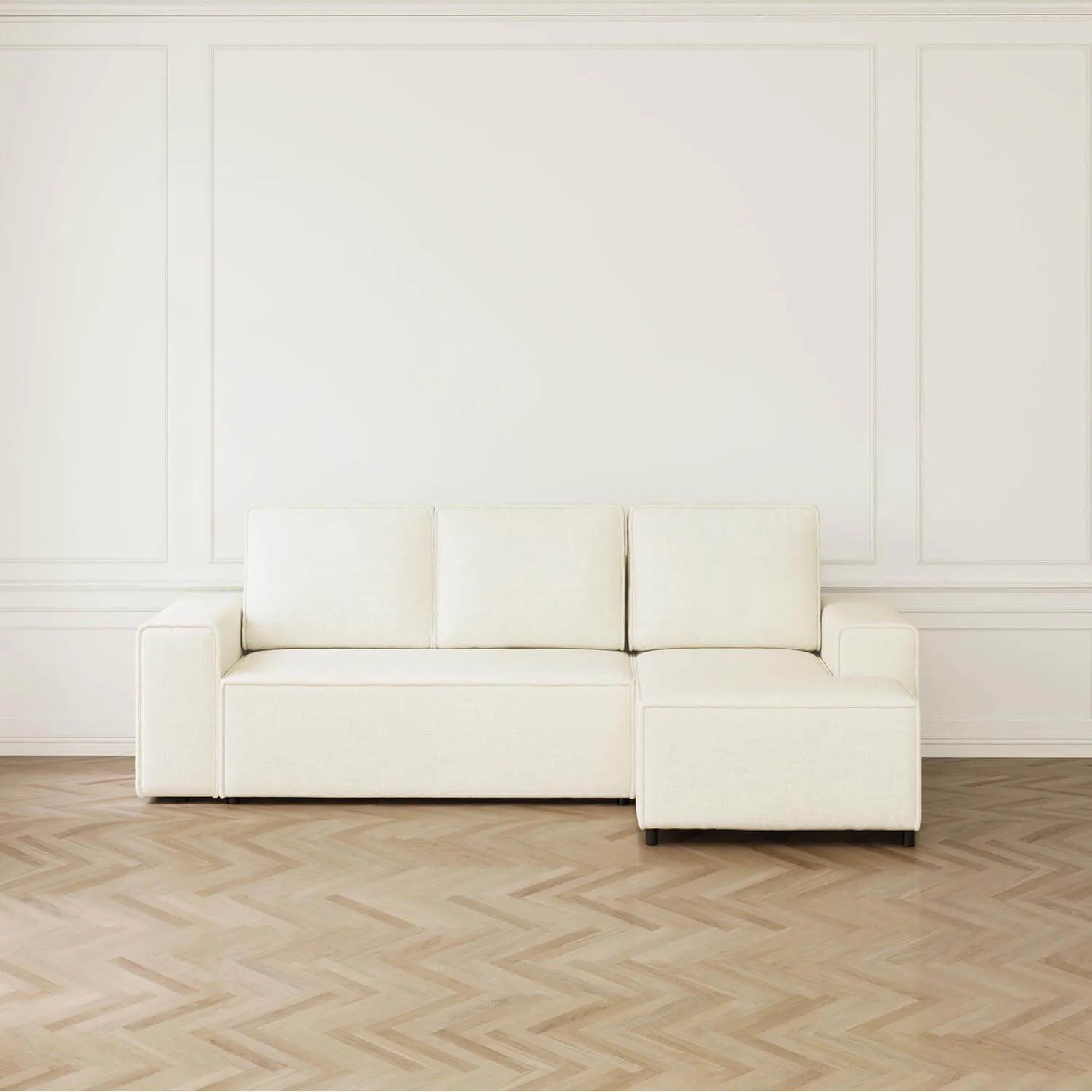 Bäddsoffa Divan Höger 255cm Beige - Sydney