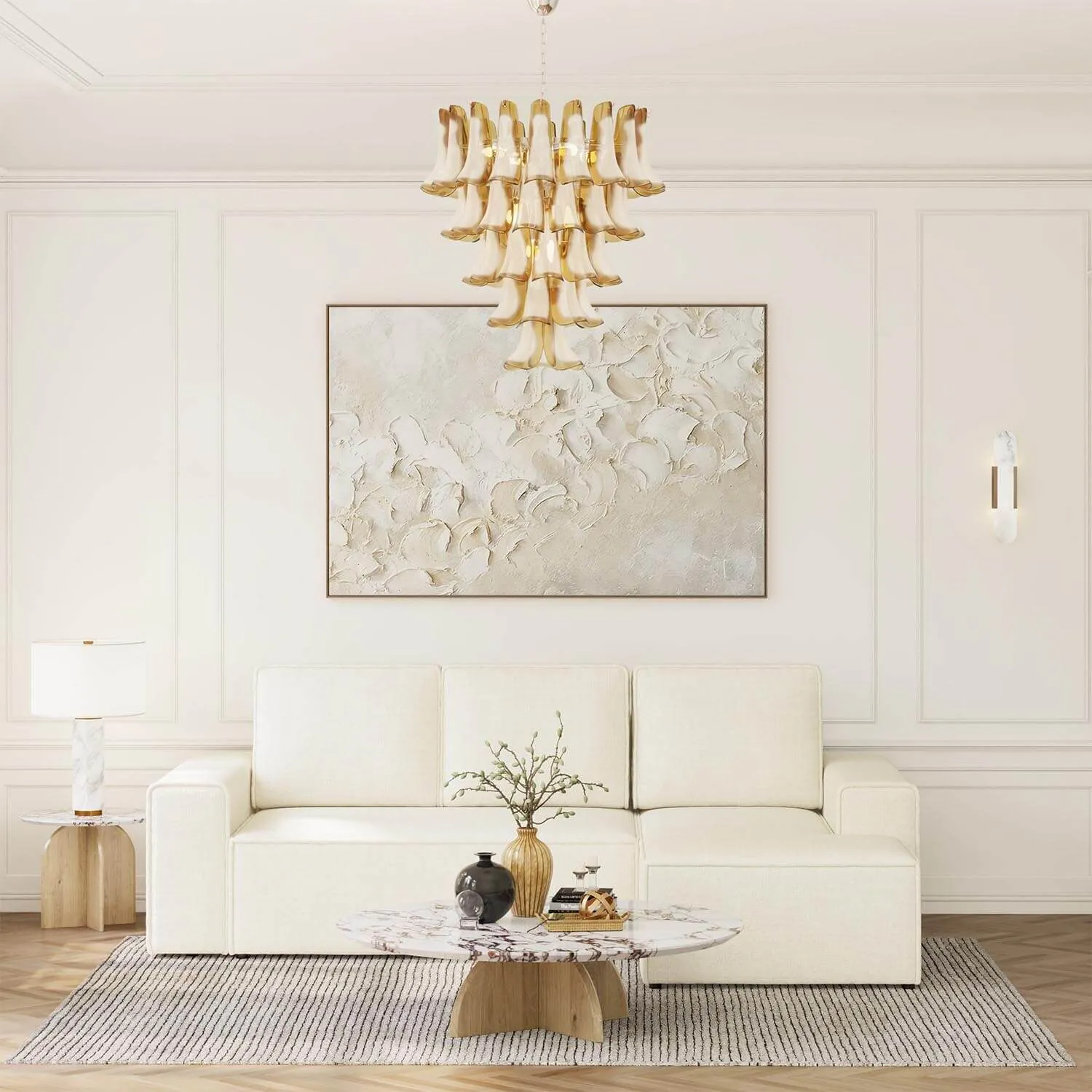 Bäddsoffa Divan Höger 255cm Beige - Sydney