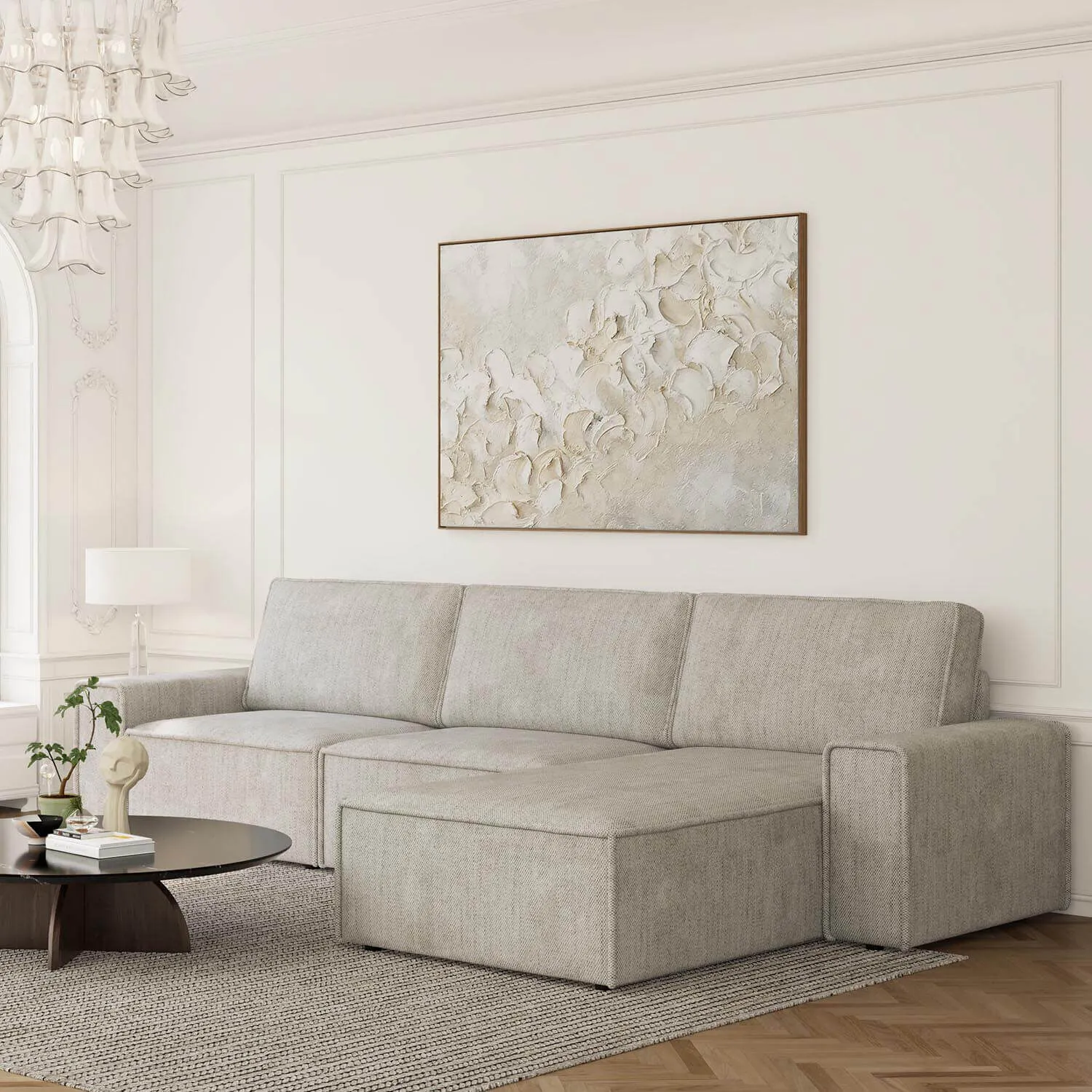 Divansoffa 353cm Greige Höger - Sydney