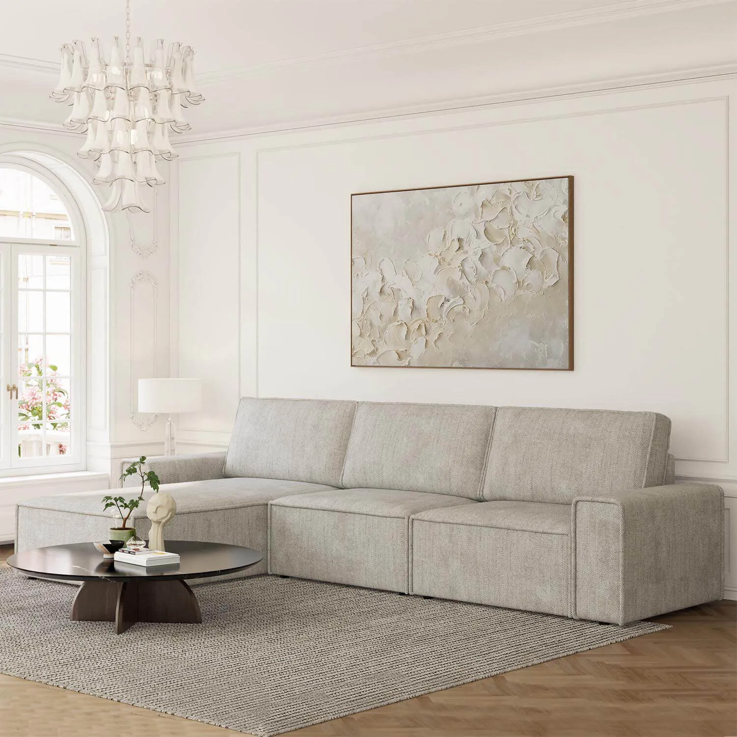 Divansoffa 353cm Greige Vänster - Sydney