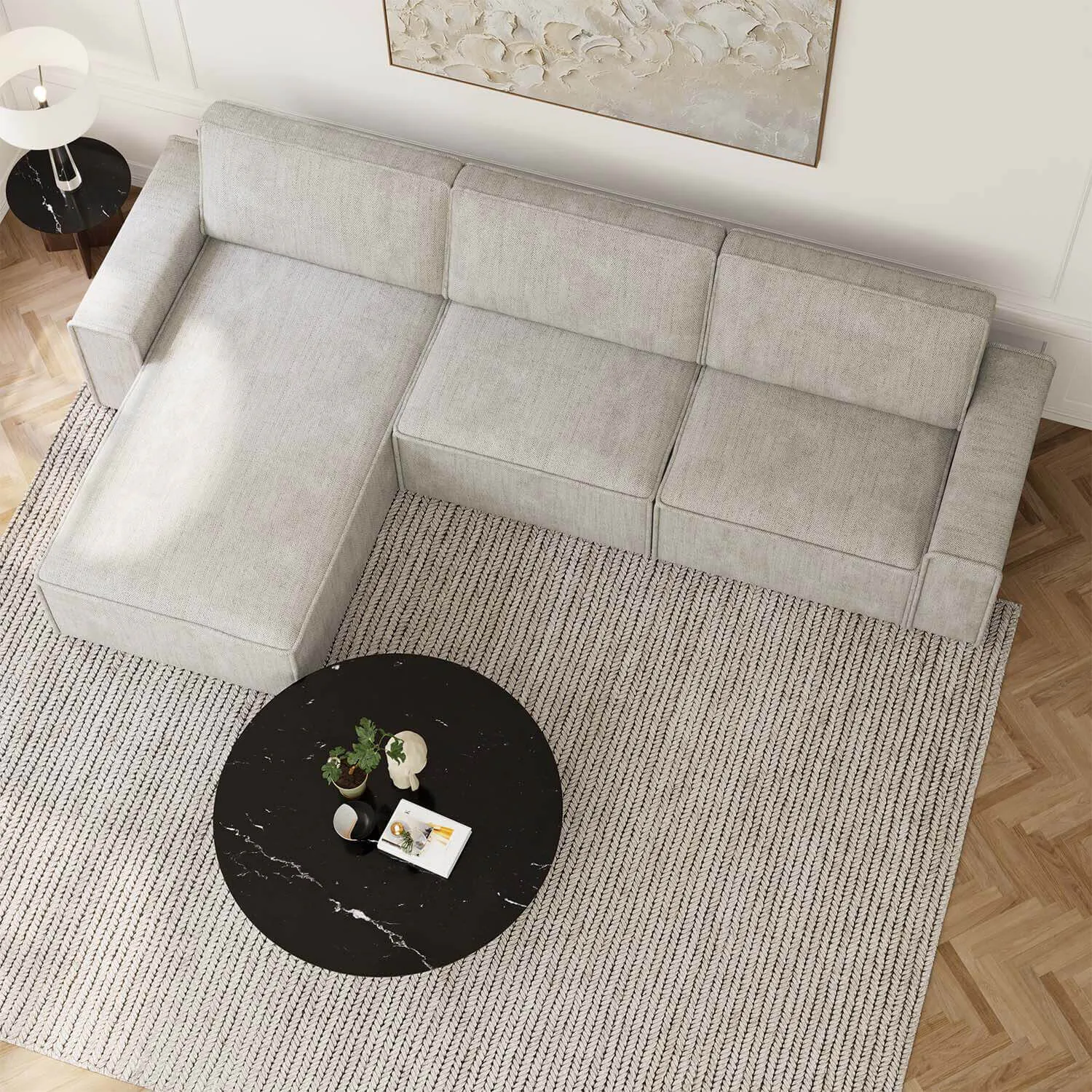 Divansoffa 353cm Greige Vänster - Sydney