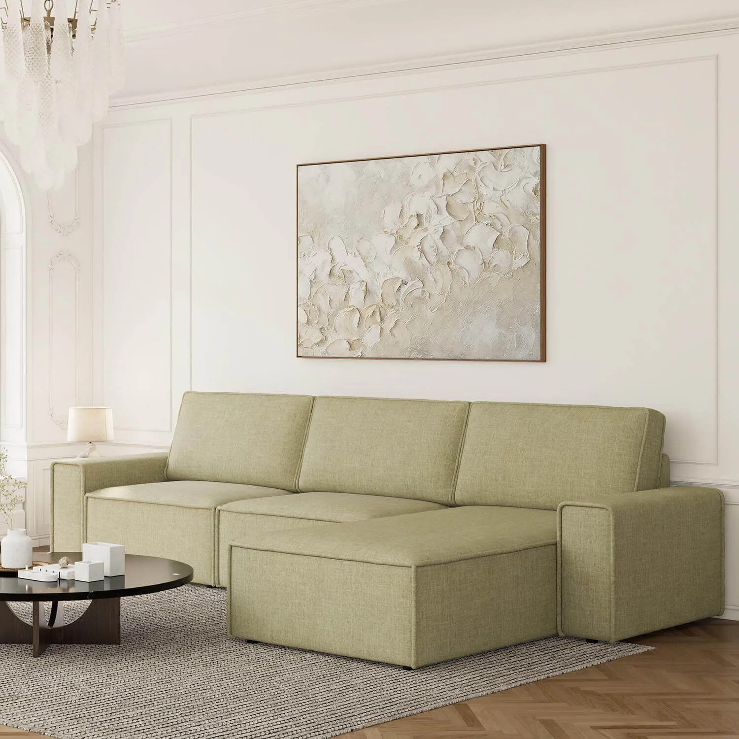 Divansoffa 353cm Grön Höger - Sydney