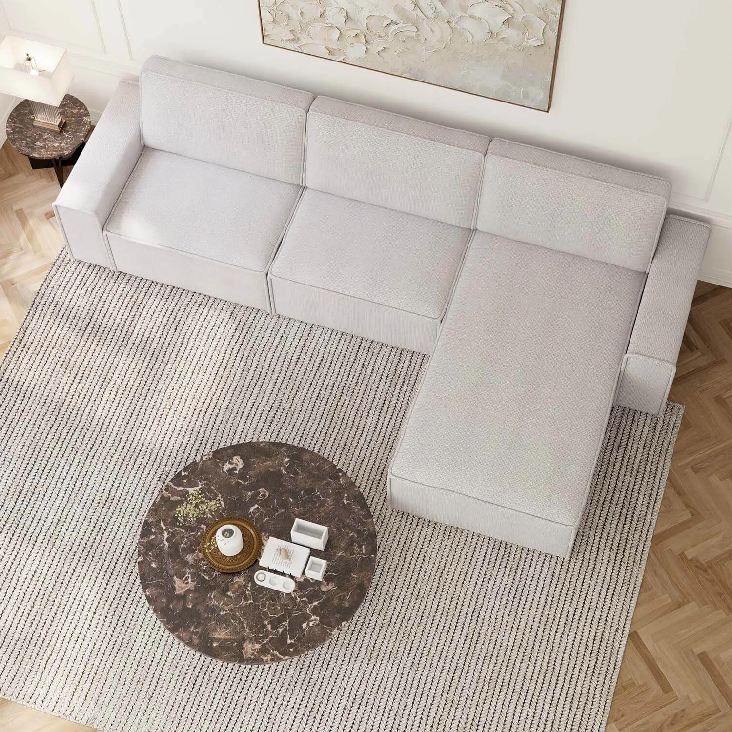 Divansoffa 353cm Ivory Höger - Sydney