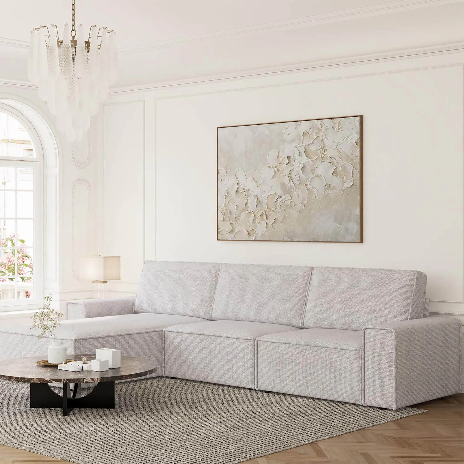 Divansoffa 353cm Ivory Vänster - Sydney