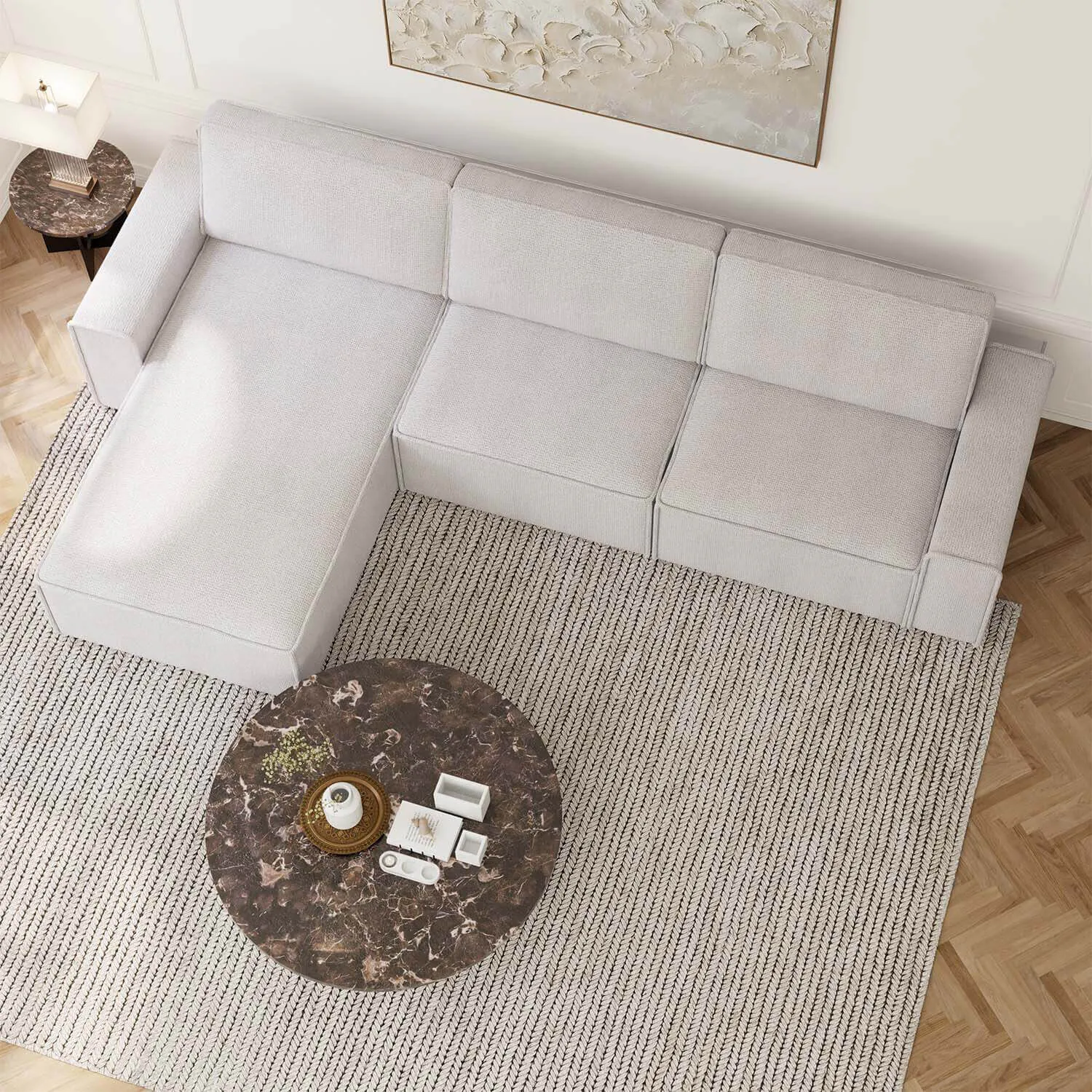Divansoffa 353cm Ivory Vänster - Sydney