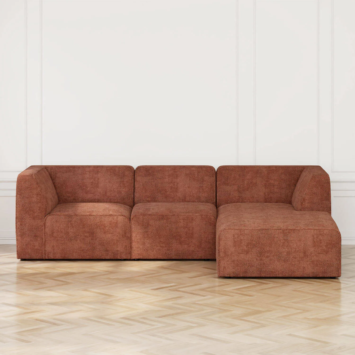 Divansoffa Höger 278cm Roströd - London