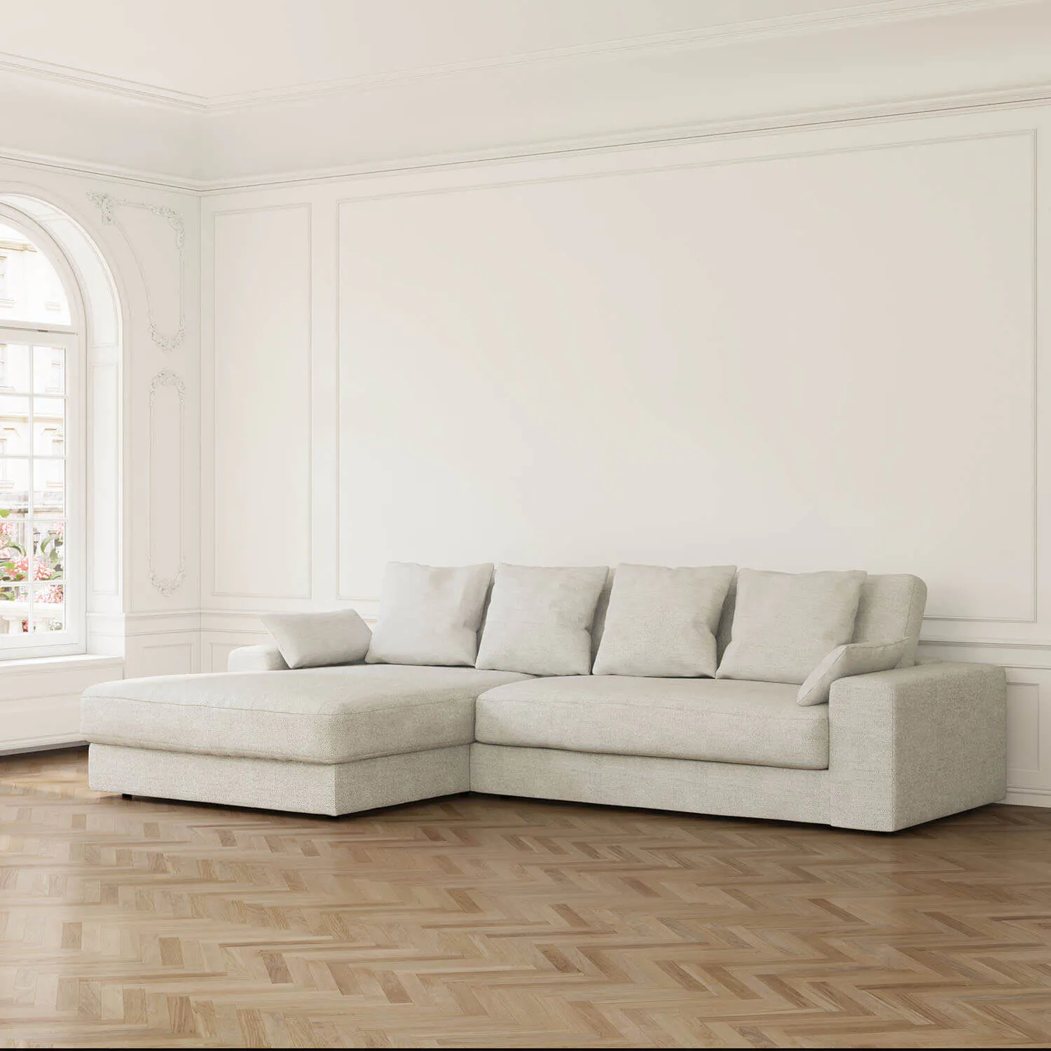 Divansoffa Vänster 310cm Greige - Manhattan