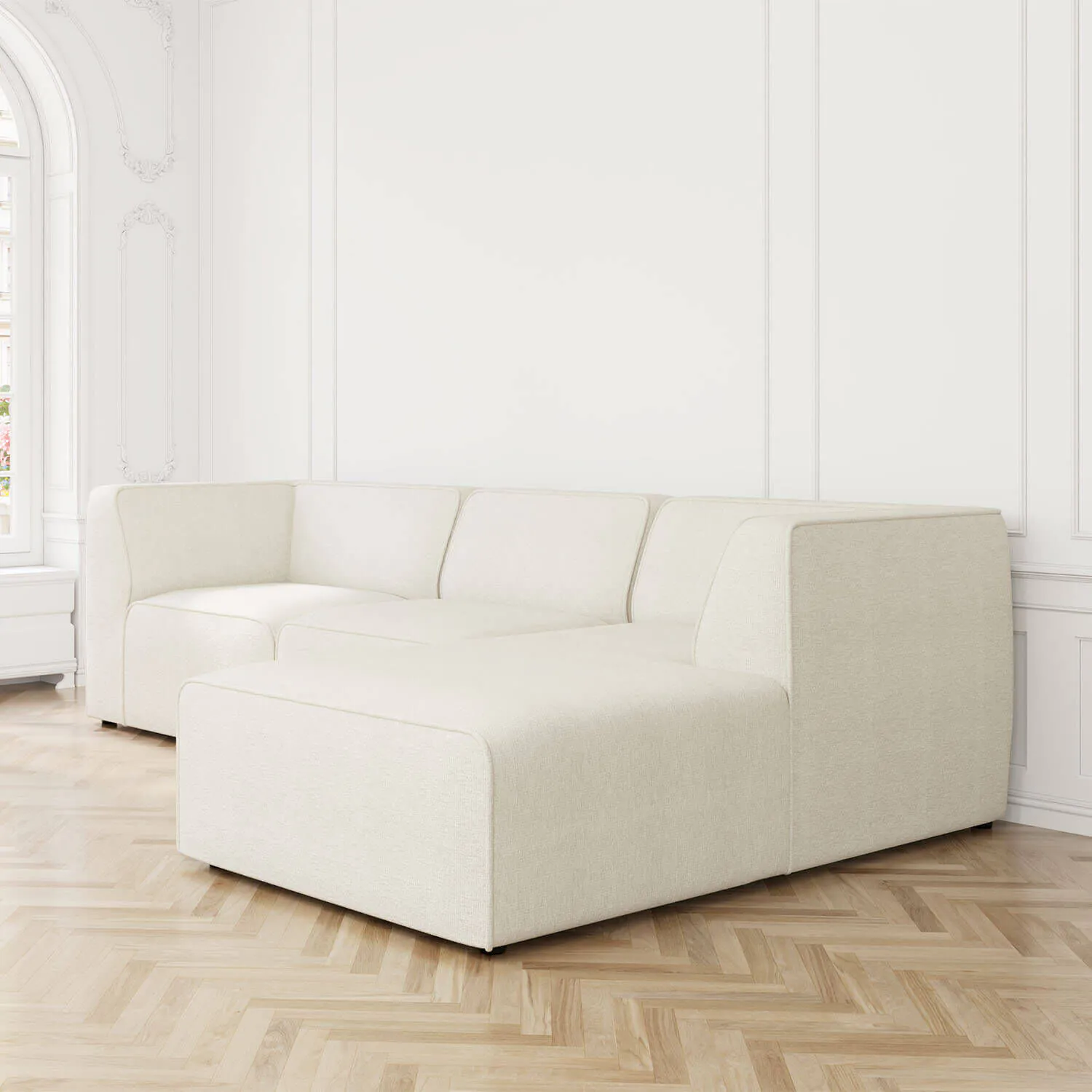 Divansoffa Höger 278cm Vit - London