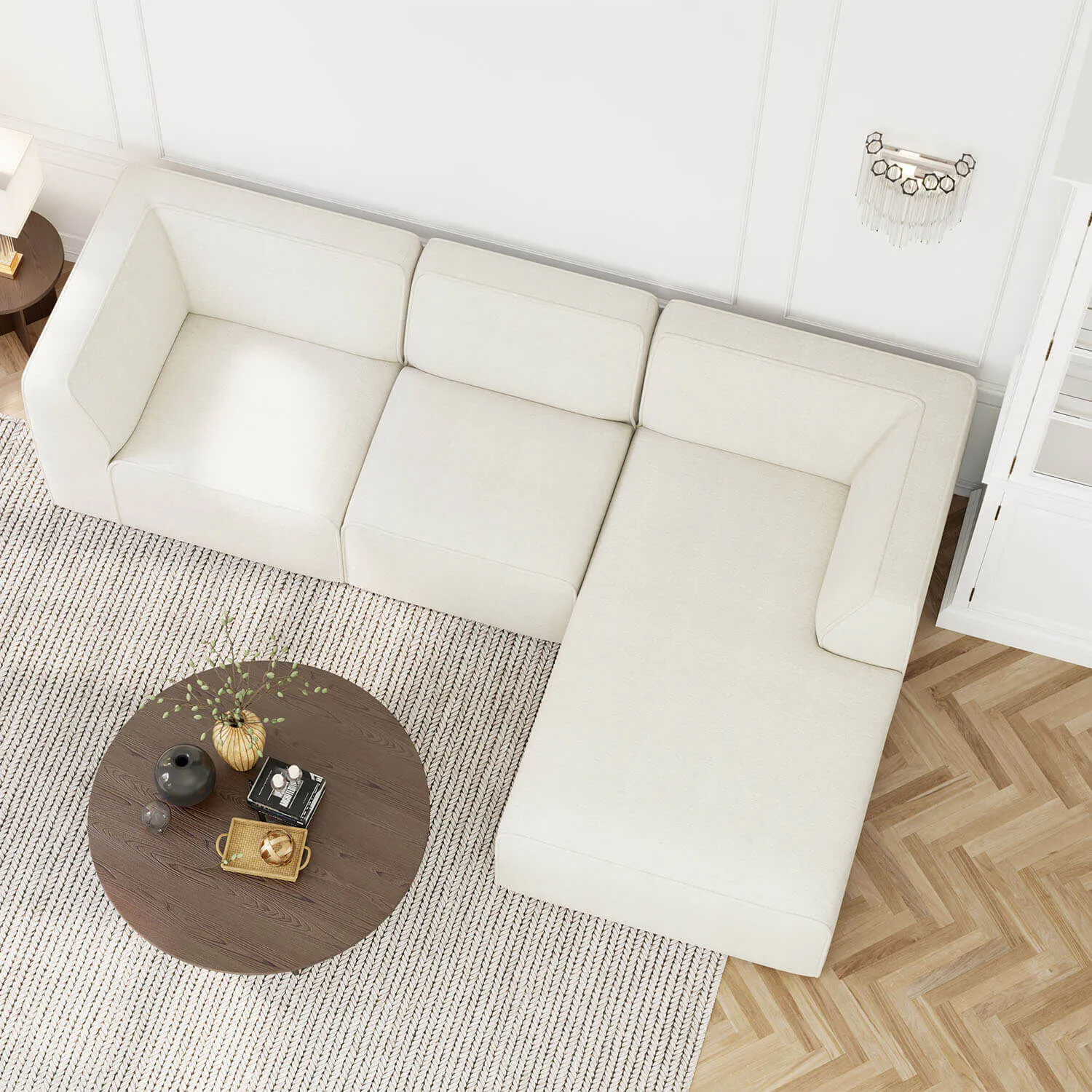 Divansoffa Höger 278cm Vit - London