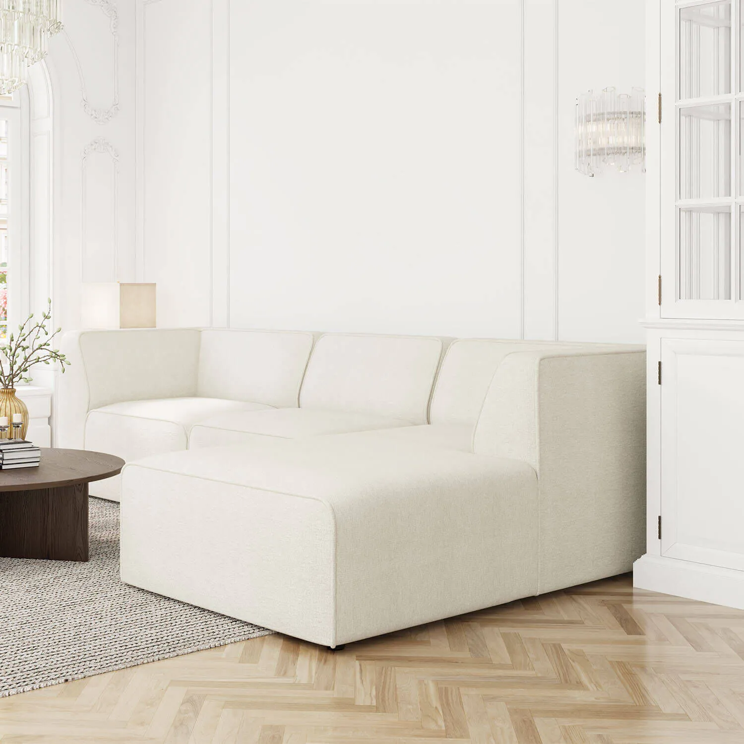 Divansoffa Höger 278cm Vit - London