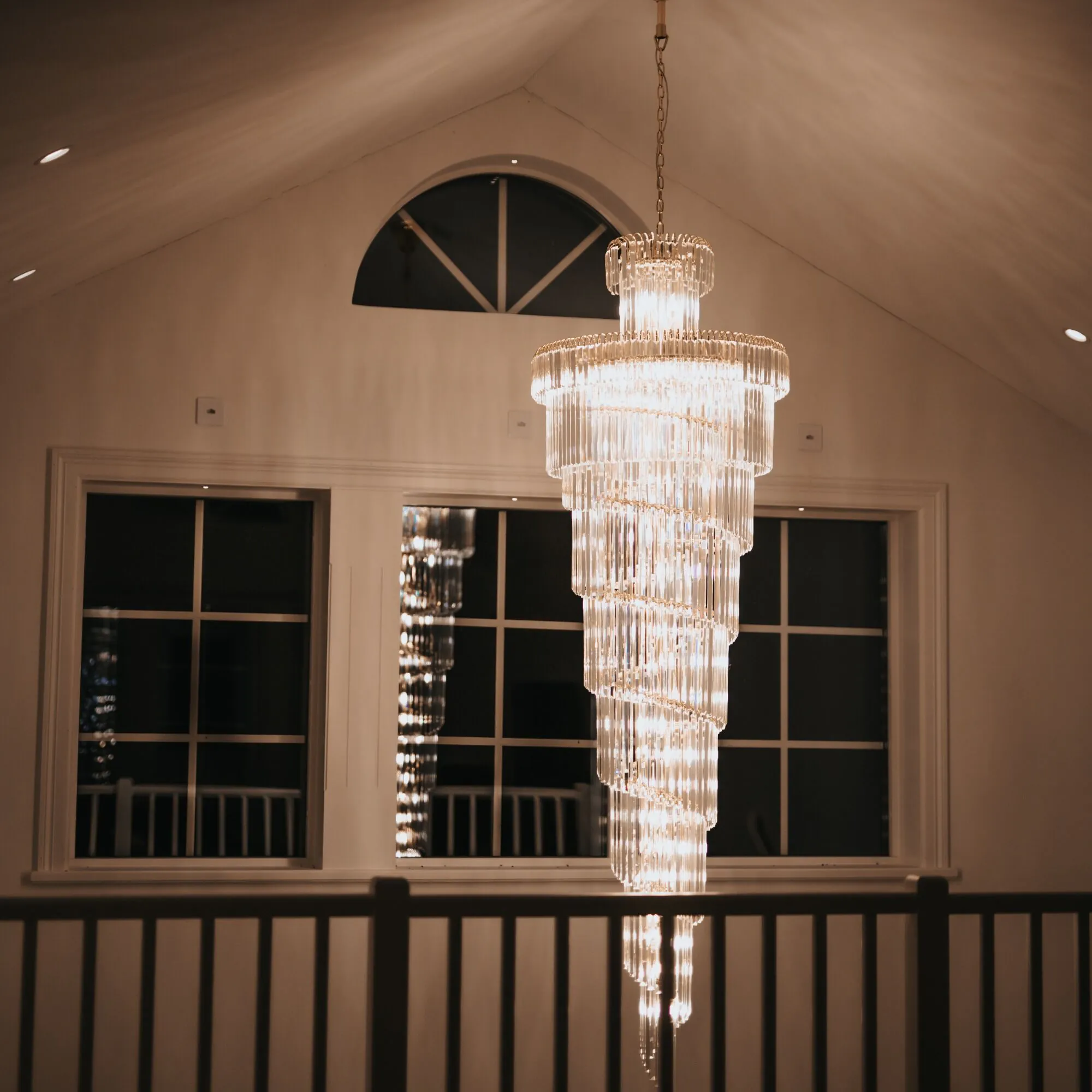 Stor Kristallkrona Ø80xH260cm Mansion Guld