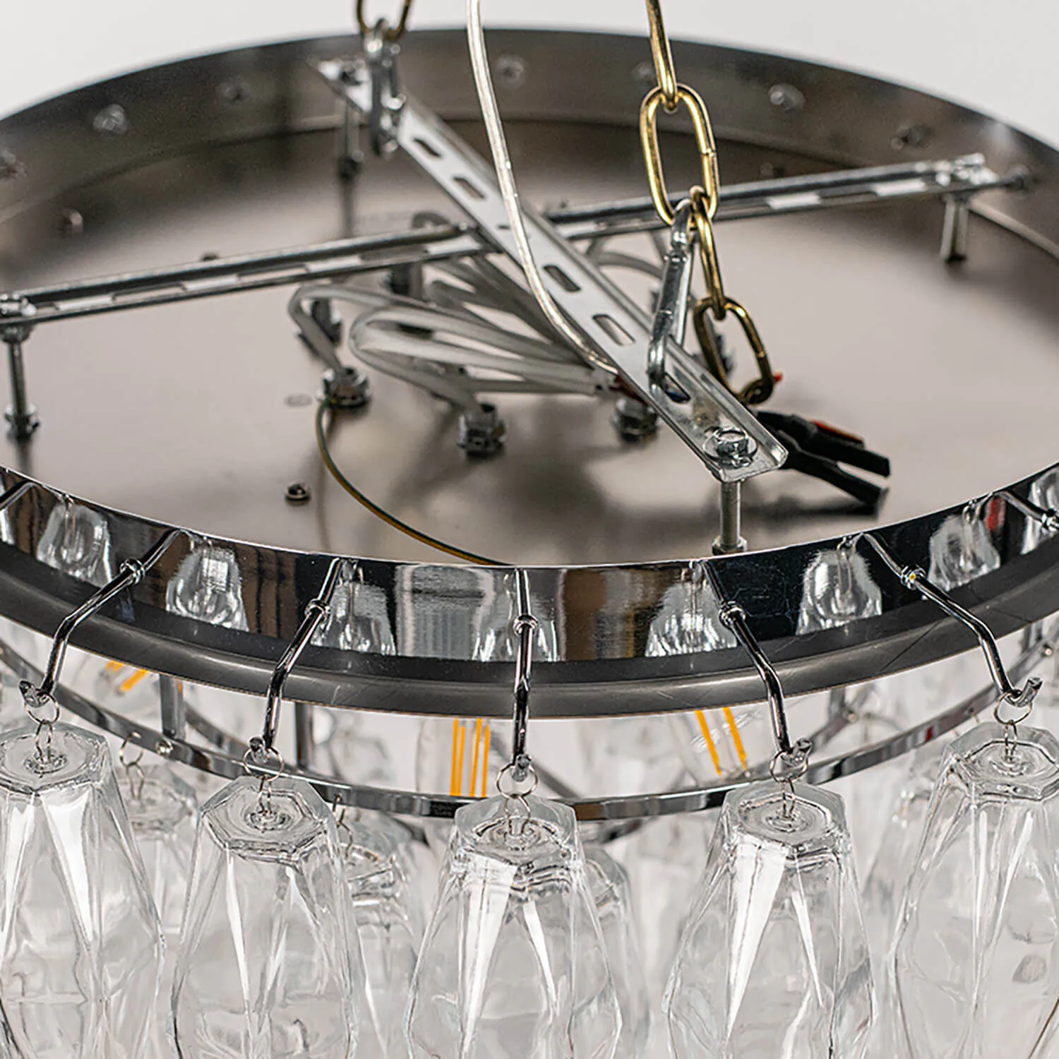 Kristallplafond Ø63xH48cm Krom/Klar - Catania