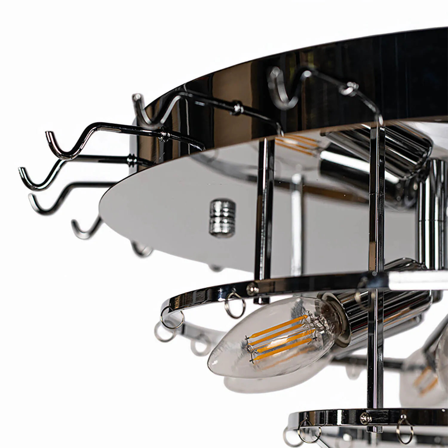 Kristallplafond Ø63xH48cm Krom/Klar - Catania