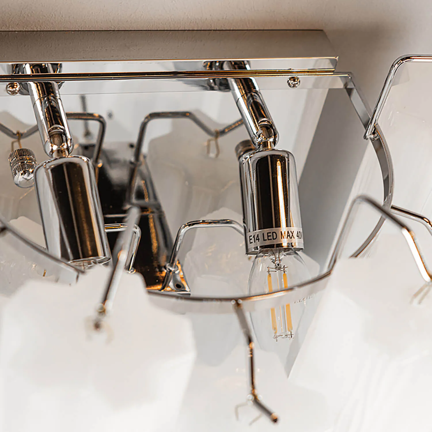 Vägglampa Kristall Opal/Krom - Cagliari