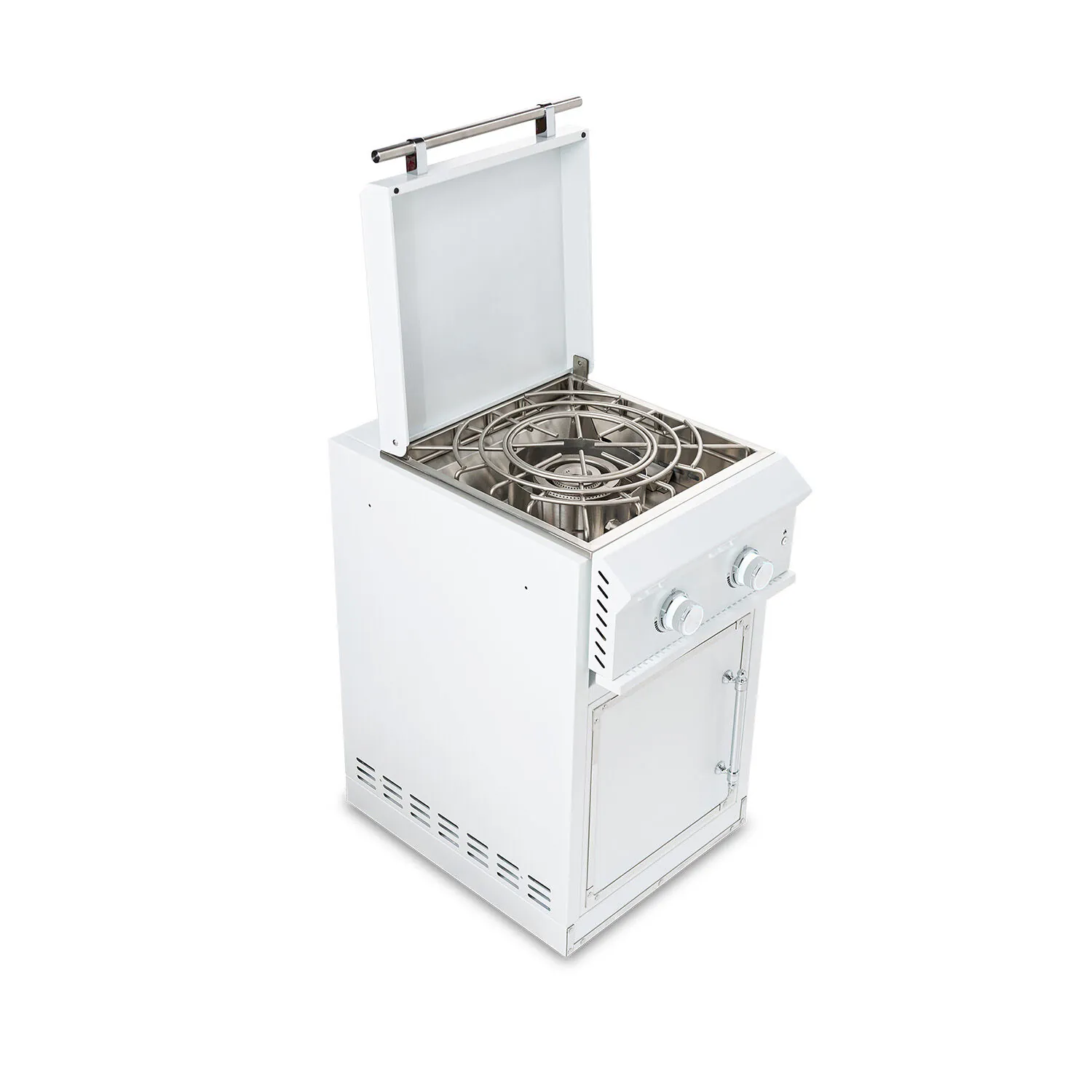 Sidobrännare Utekök Med Wok & Stekhäll 60cm Vit - Monte Carlo