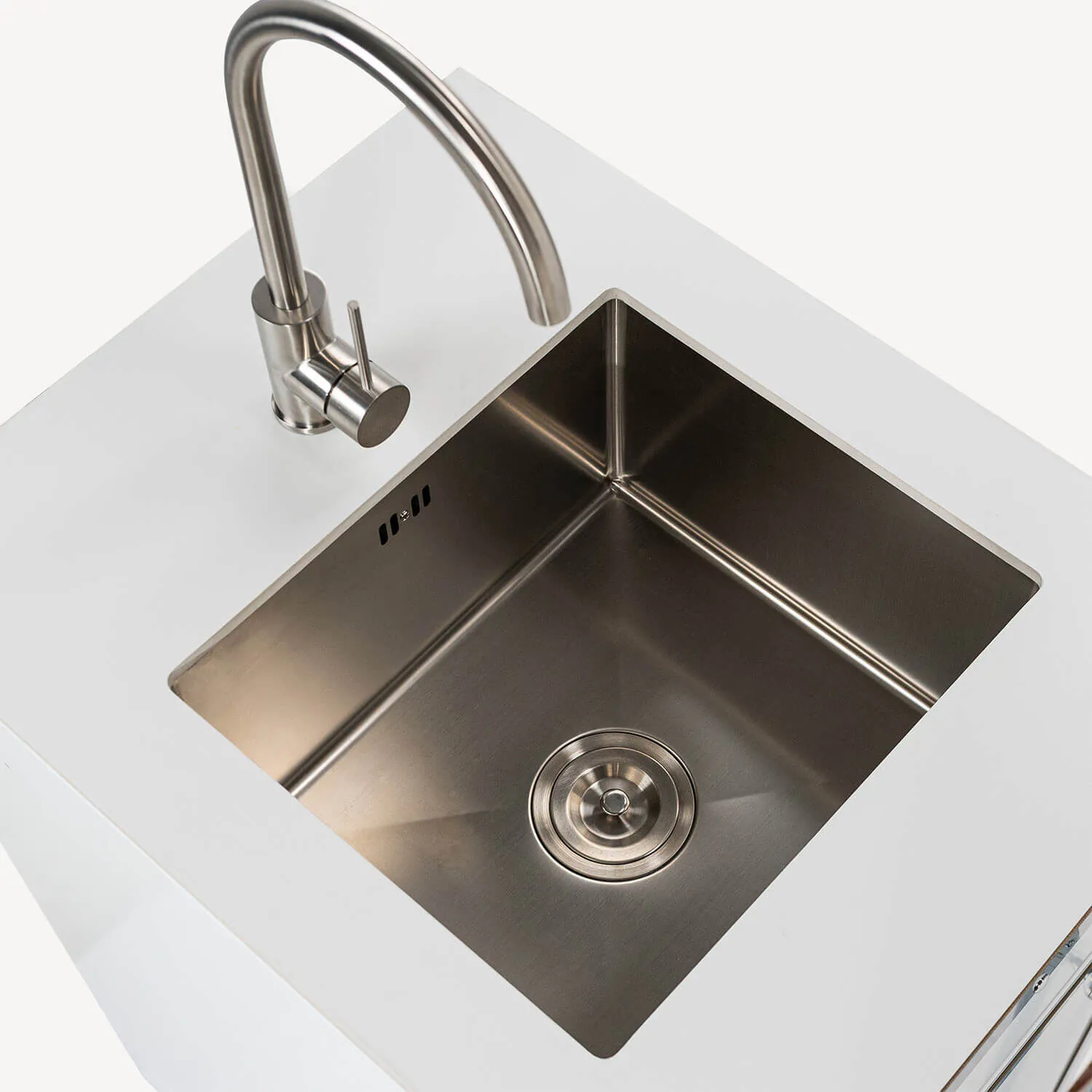 Utekök Modul Vask & Blandare 55cm Vit - Monte Carlo