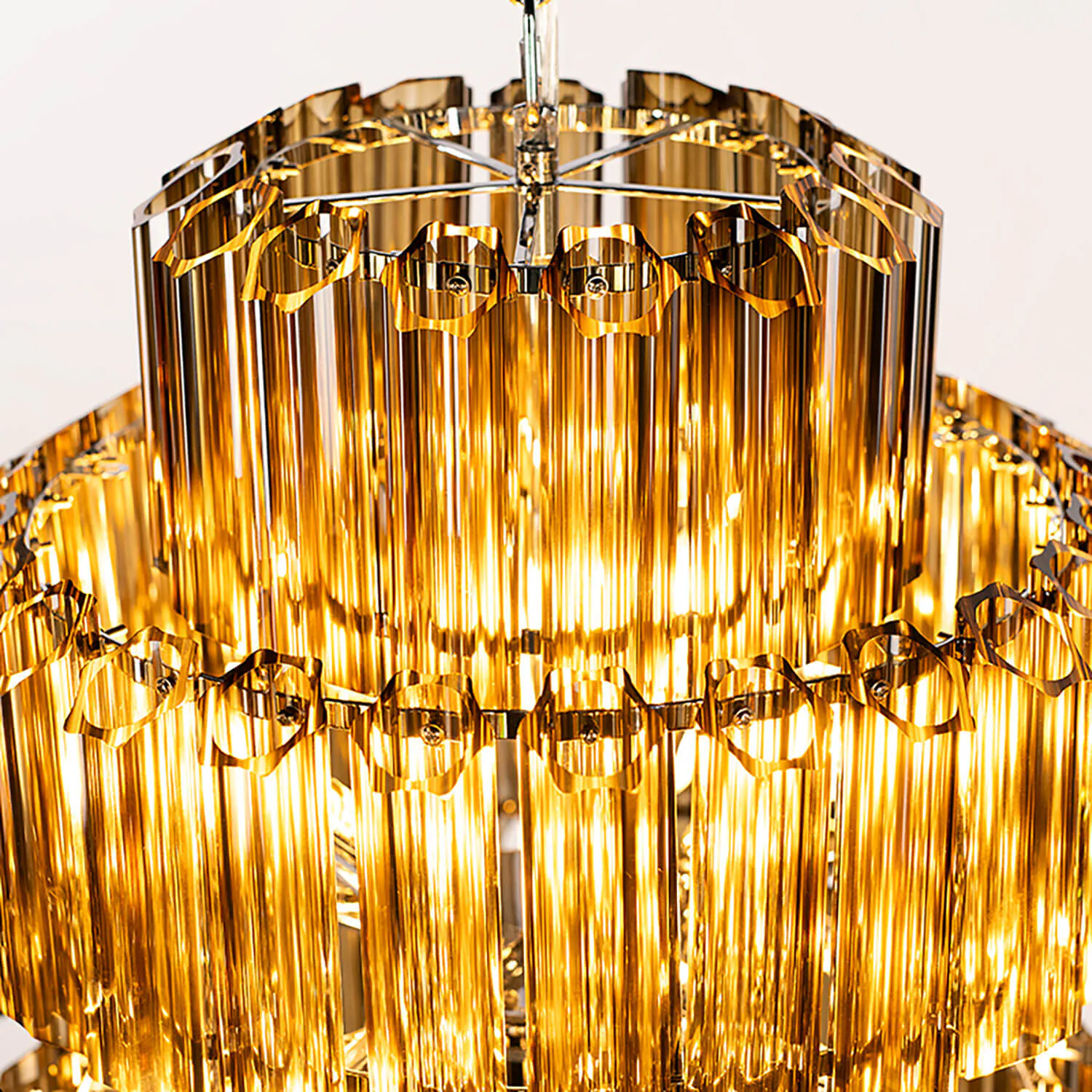 Kristallkrona Ø65cm Verona Krom/Cognac