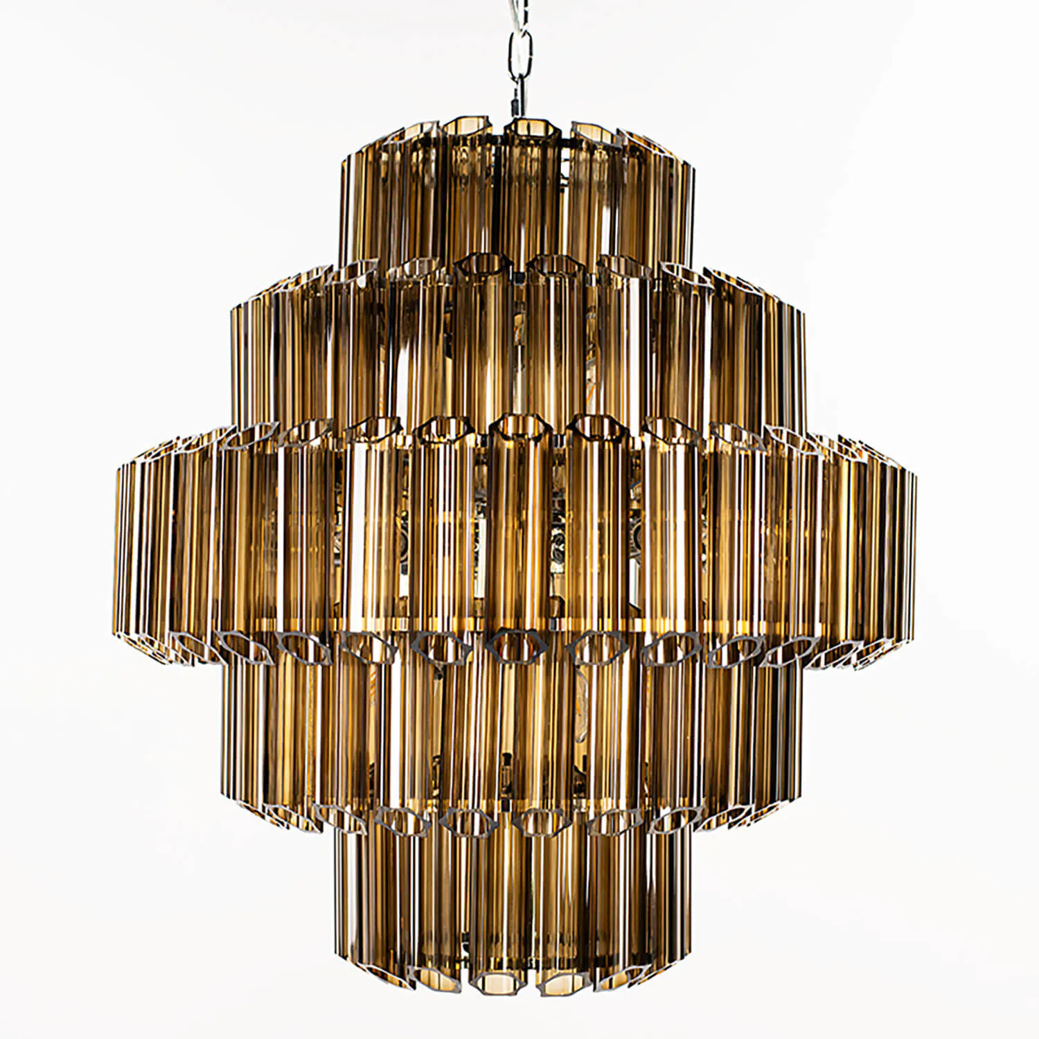 Kristallkrona Ø65cm Verona Krom/Cognac