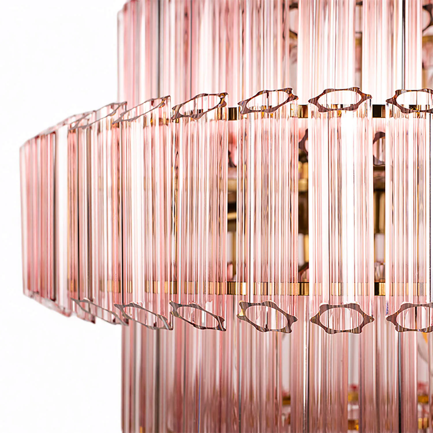 Kristallkrona Ø65cm Verona Mässing/Rosa