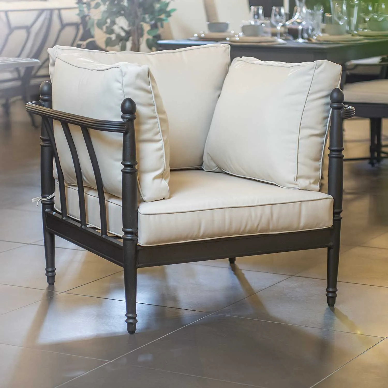 Loungeset Svart Aluminium 2-pers - Capri