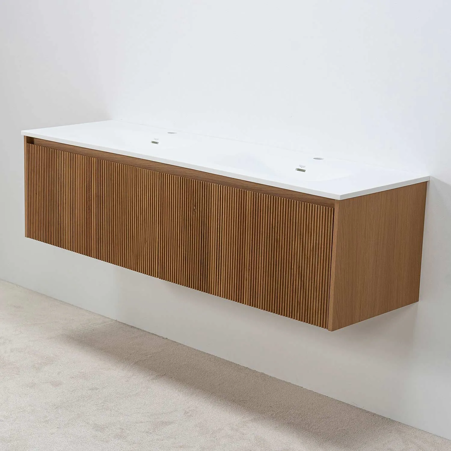 Dubbelkommod Ek 150cm Vit Helgjuten - Båstad