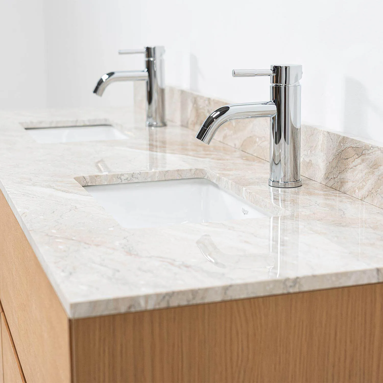 Dubbelkommod Ek 150cm Beige Marmor - Marstrand
